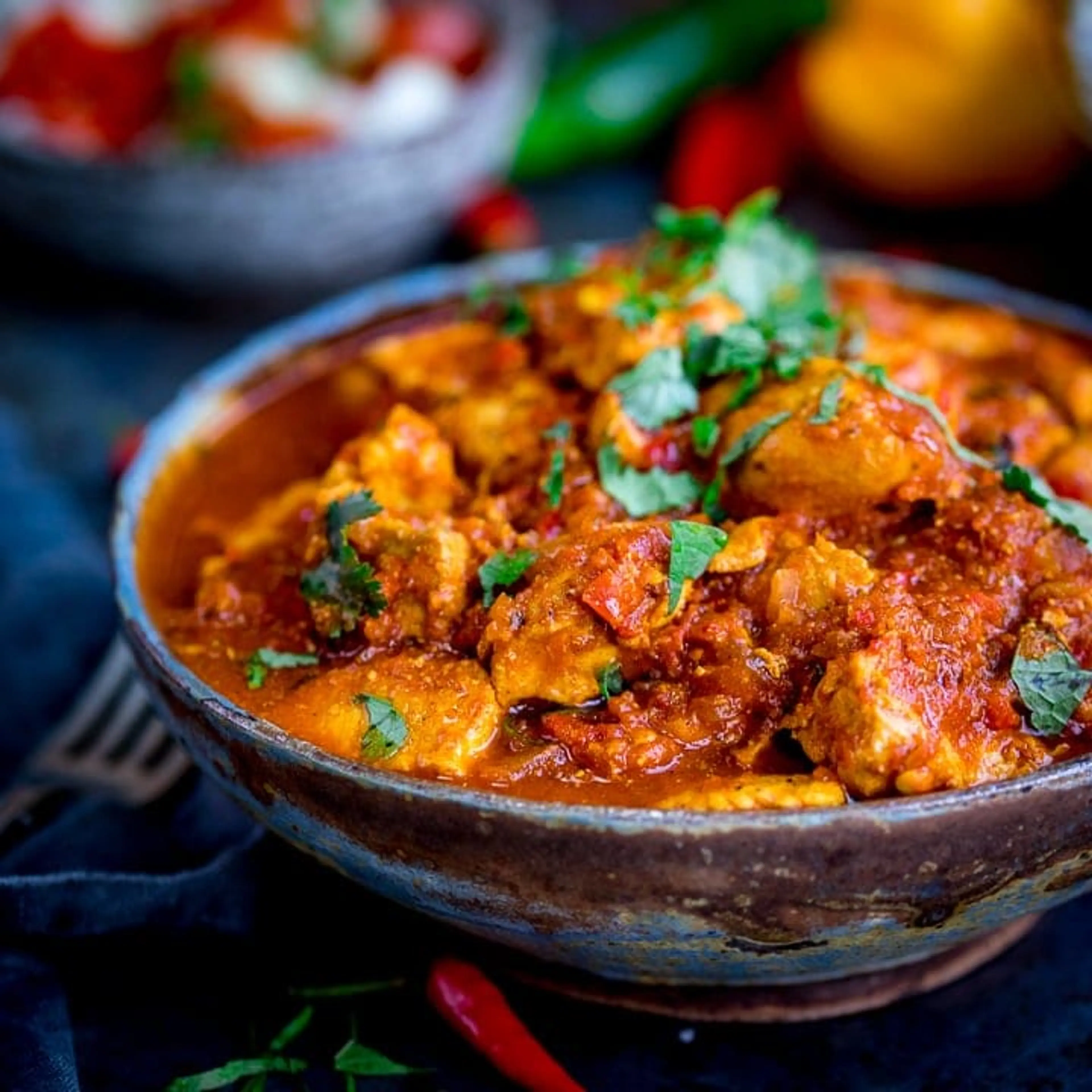 Lighter Slow Cooked Spicy Chicken Rogan Josh