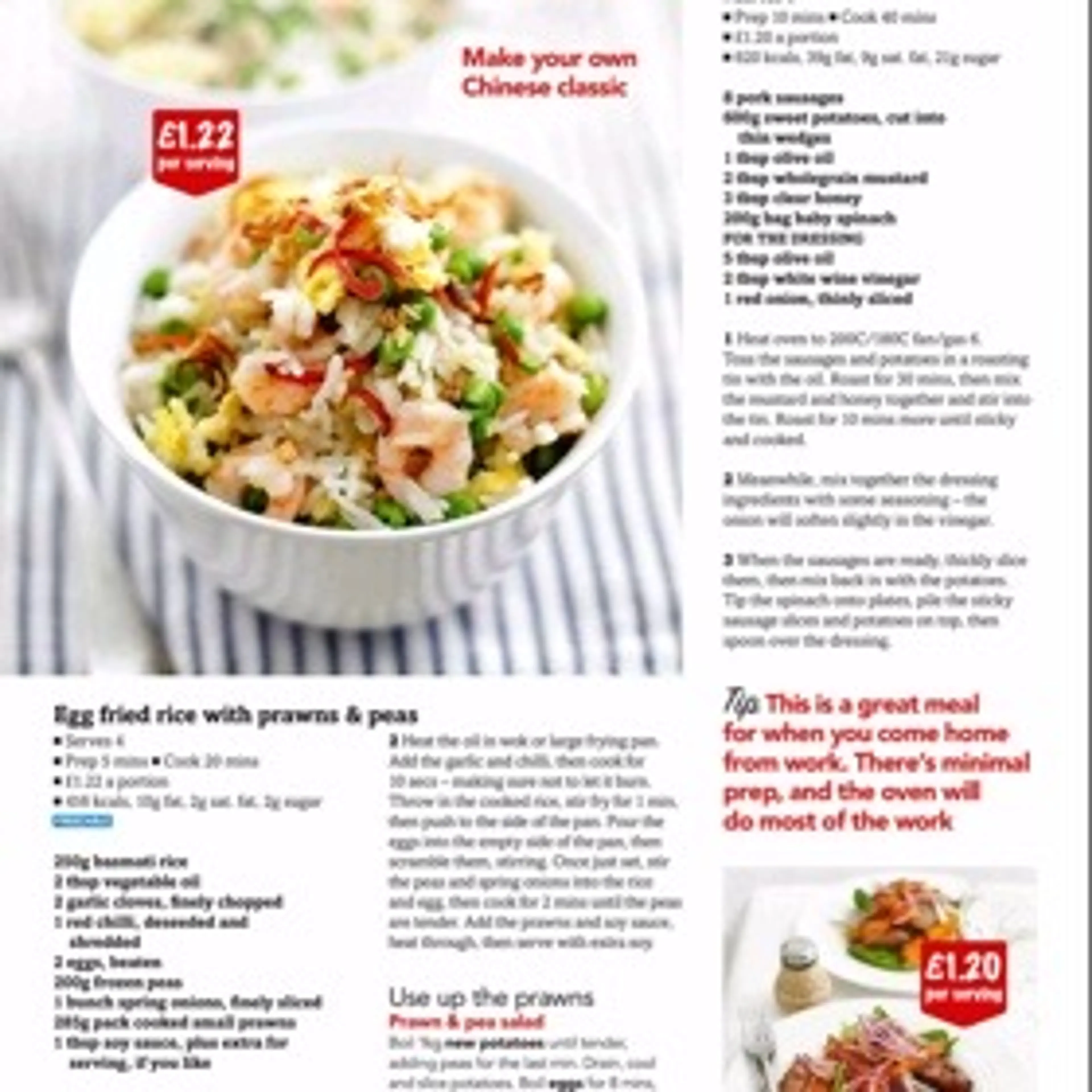 Egg fried rice with prawns & peas