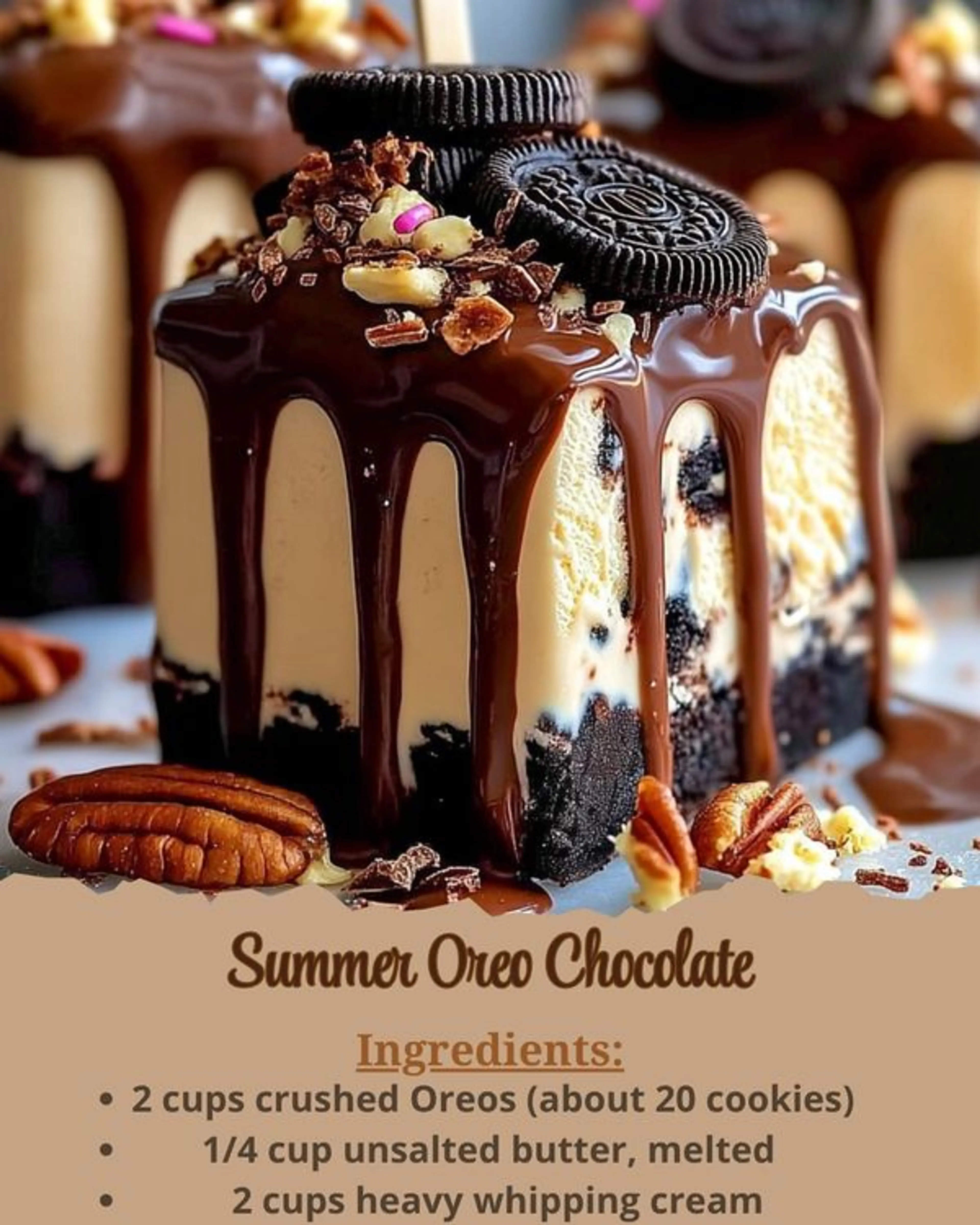 Summer Oreo Chocolate-covered Ice Cream Bars