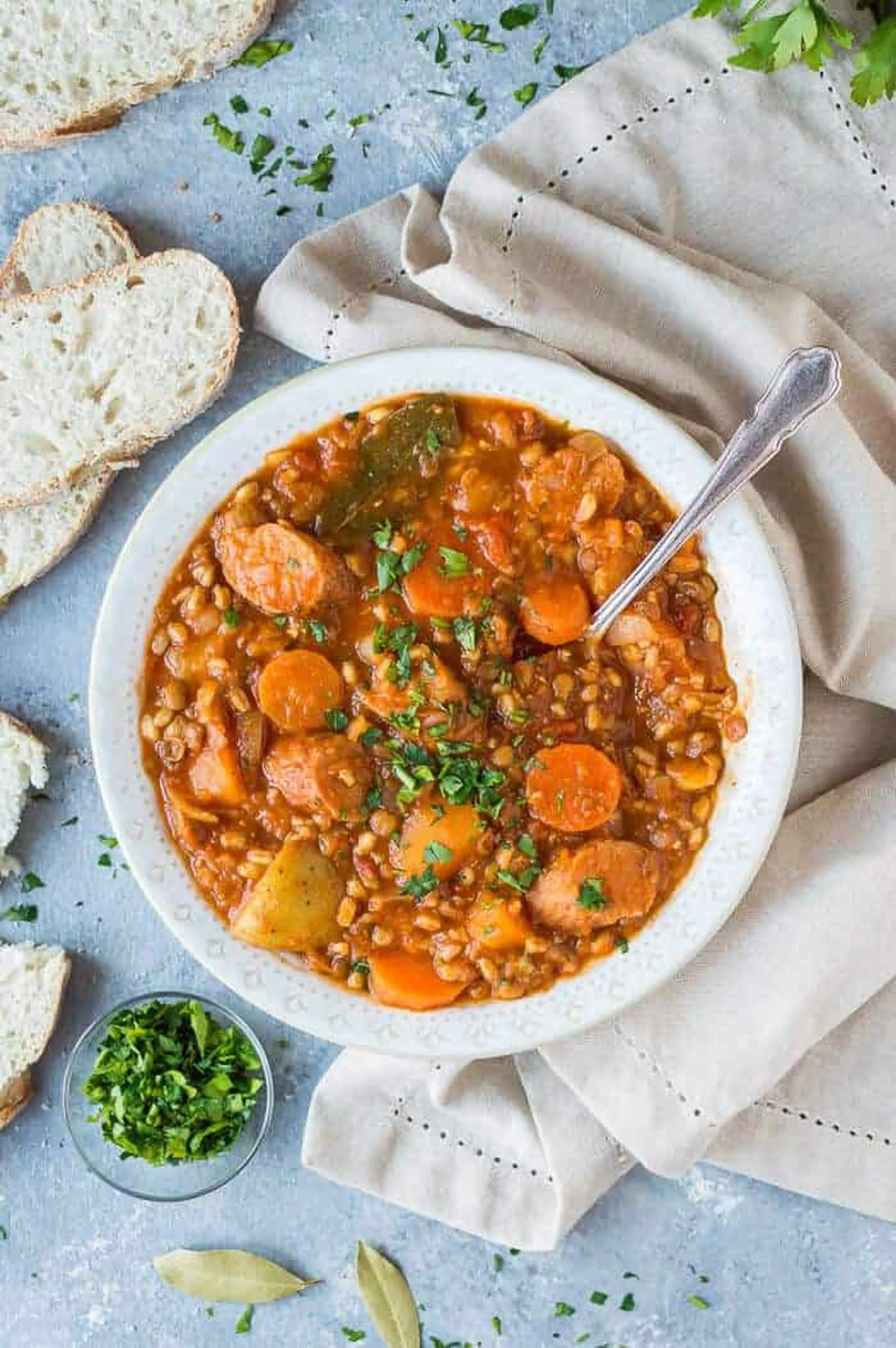 Vegan Sausage Casserole With Lentils and Grains