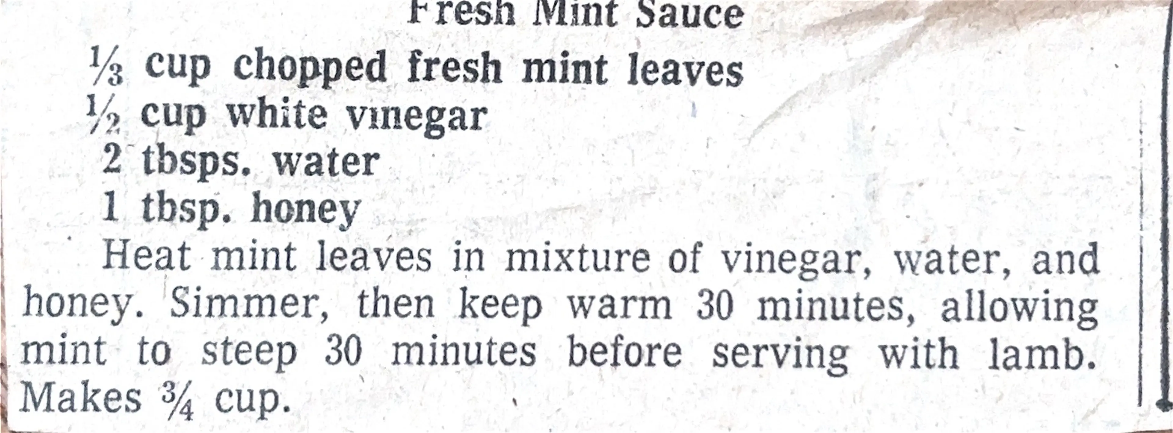 Fresh Mint Sauce