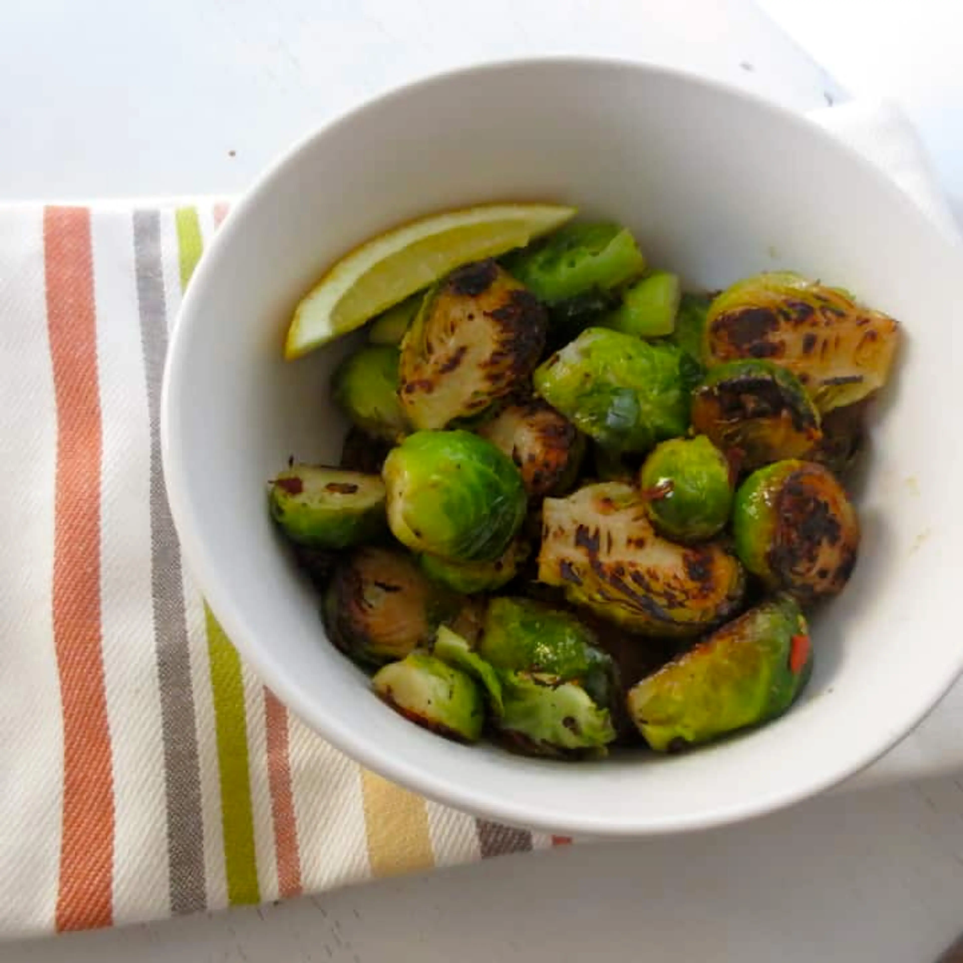 Lemony Caramelized Brussels Sprouts For Two