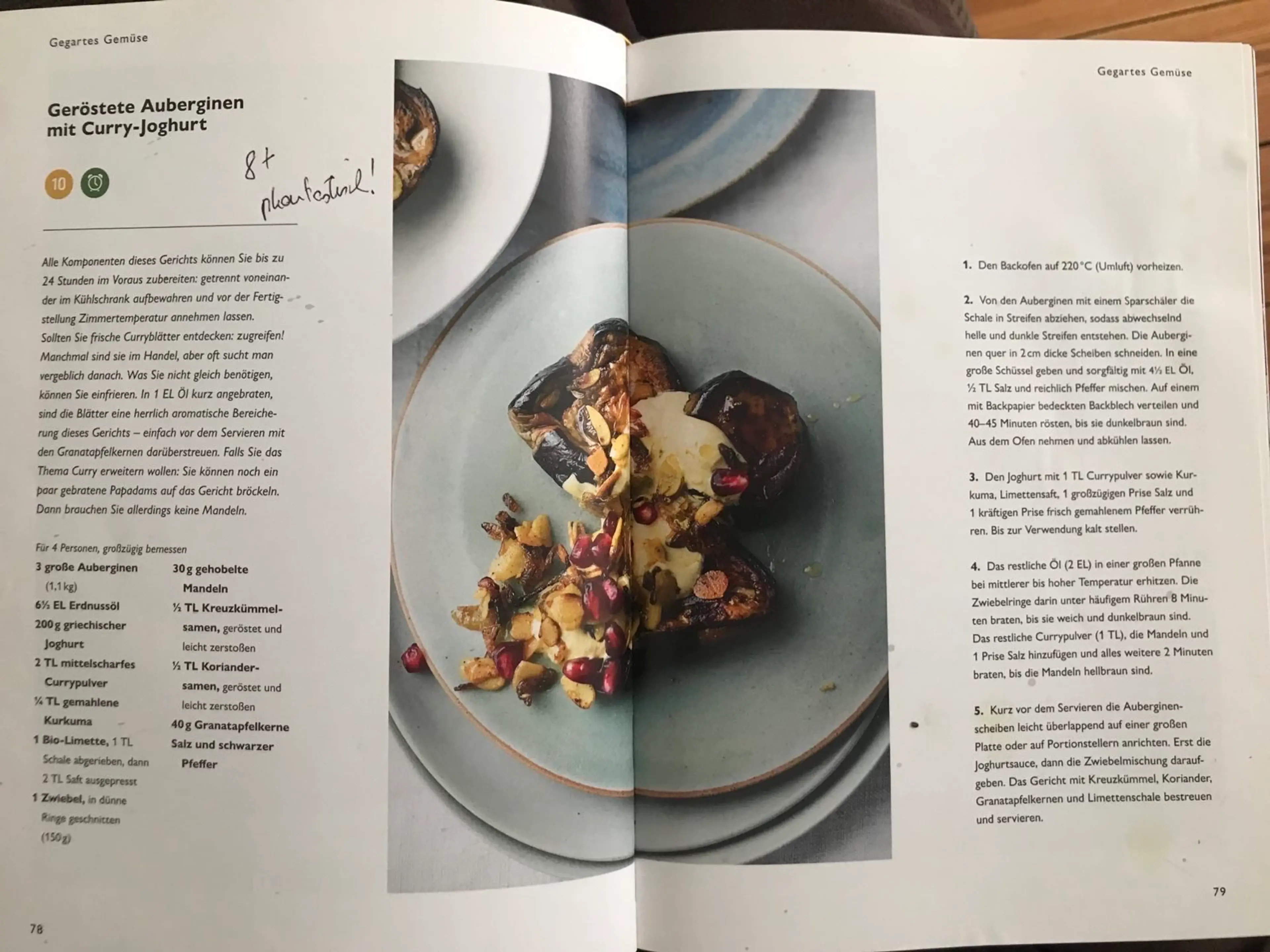 Geröstete Auberginen mit Curry-Joghurt