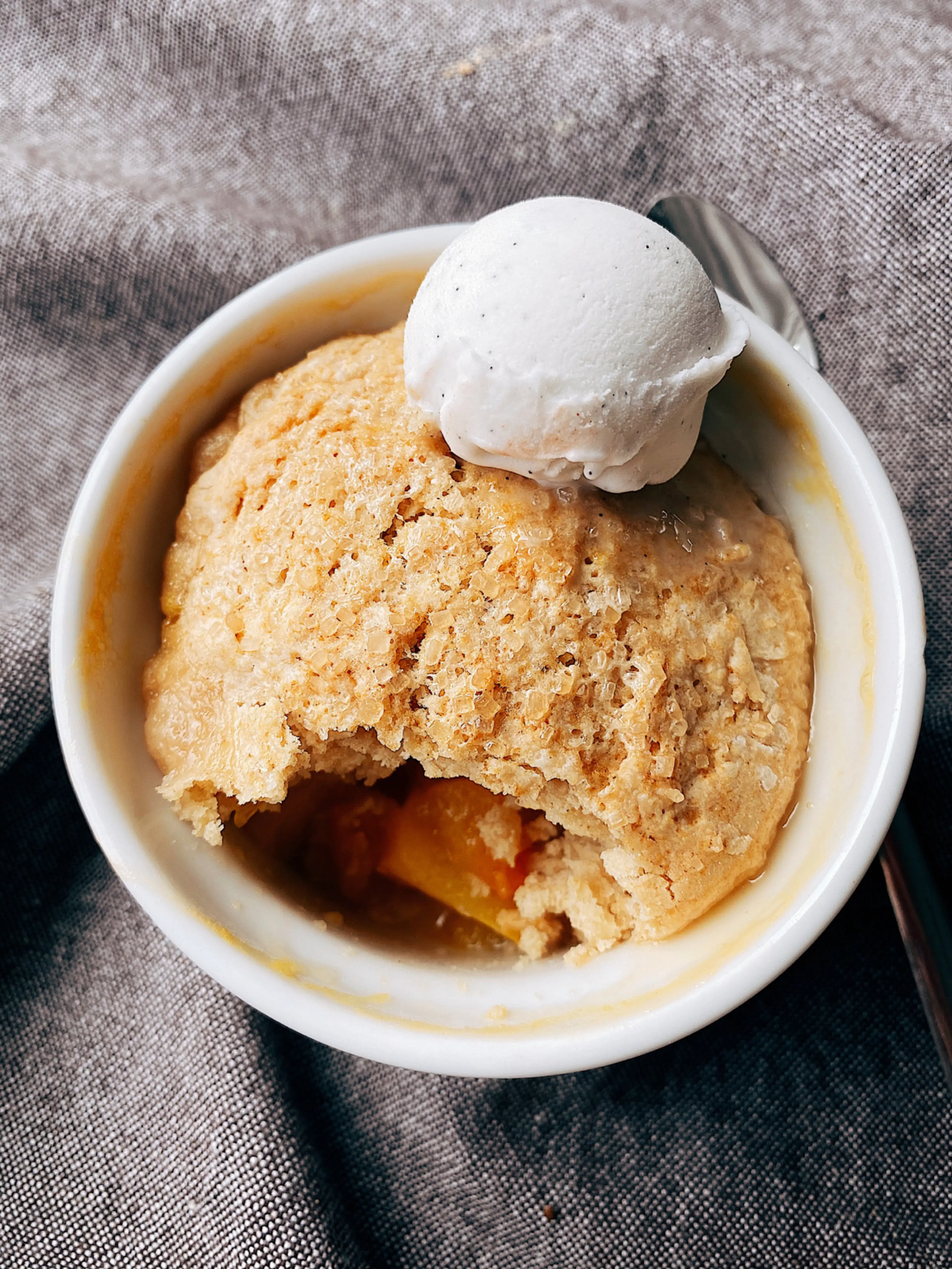 Single-serving Peach Cobbler