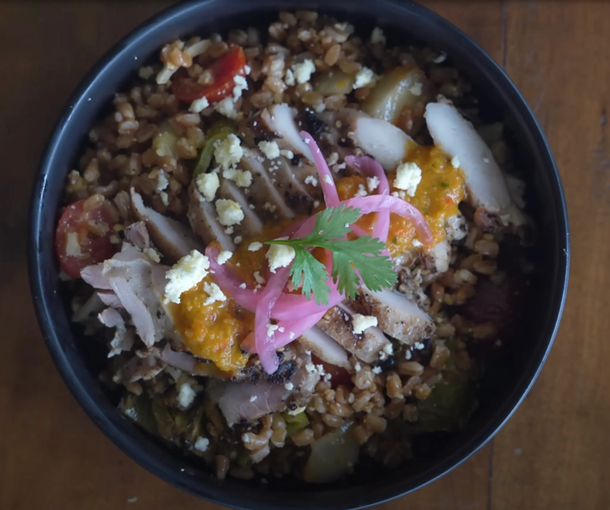 Chicken Grain Bowl with Habanero Sauce