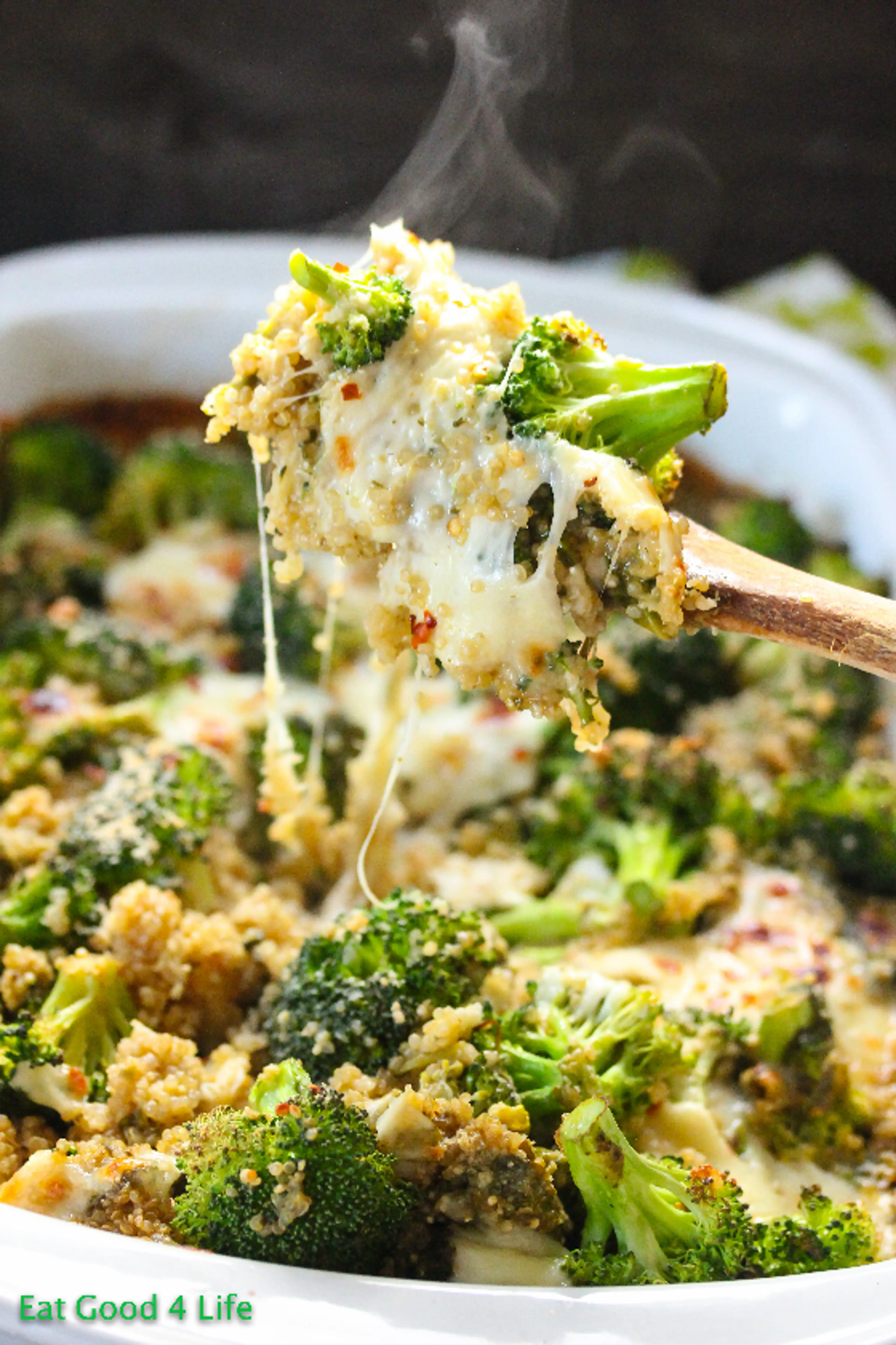 Broccoli Cheese Quinoa Casserole