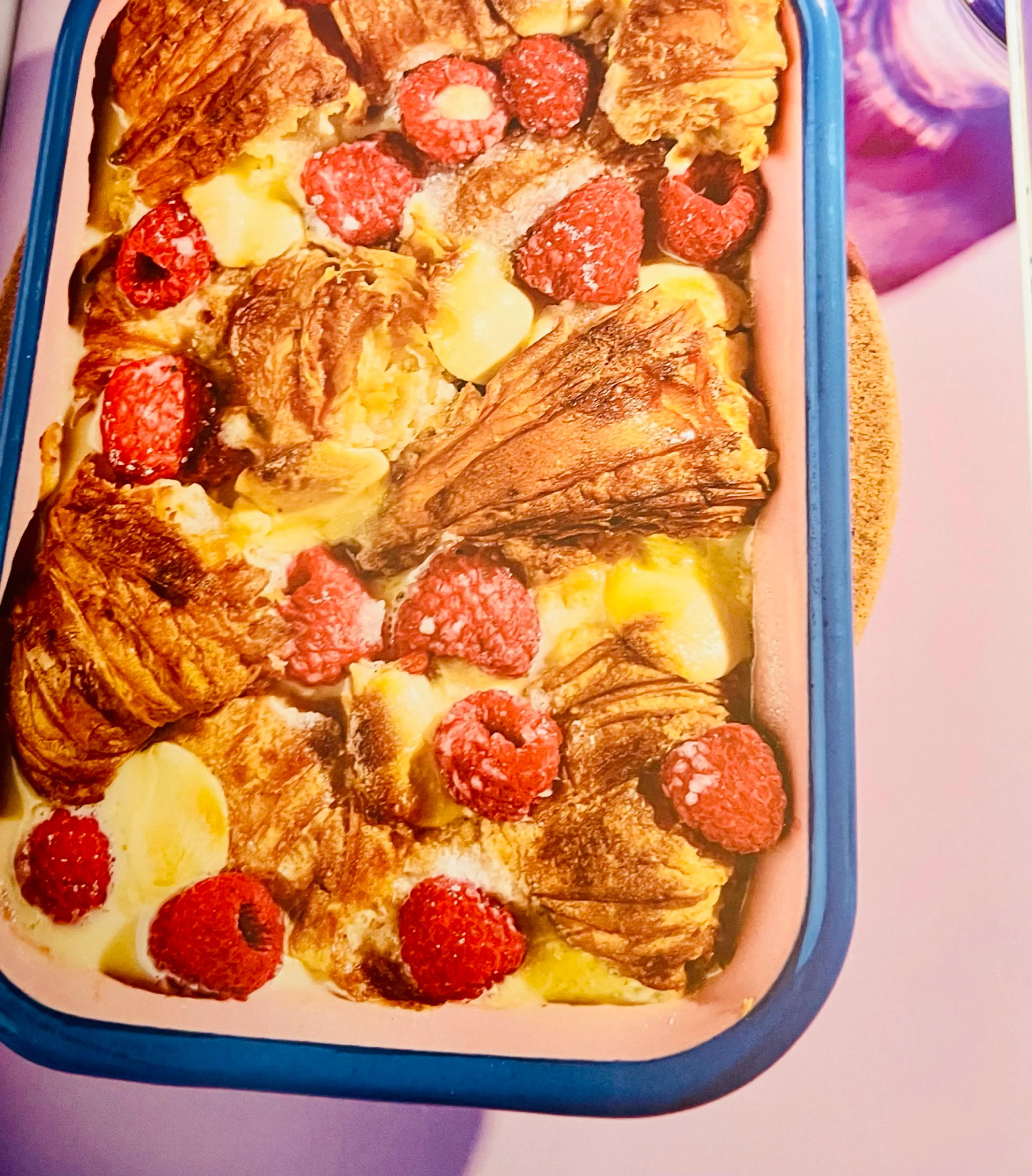 Raspberry and White Chocolate Croissant Bake