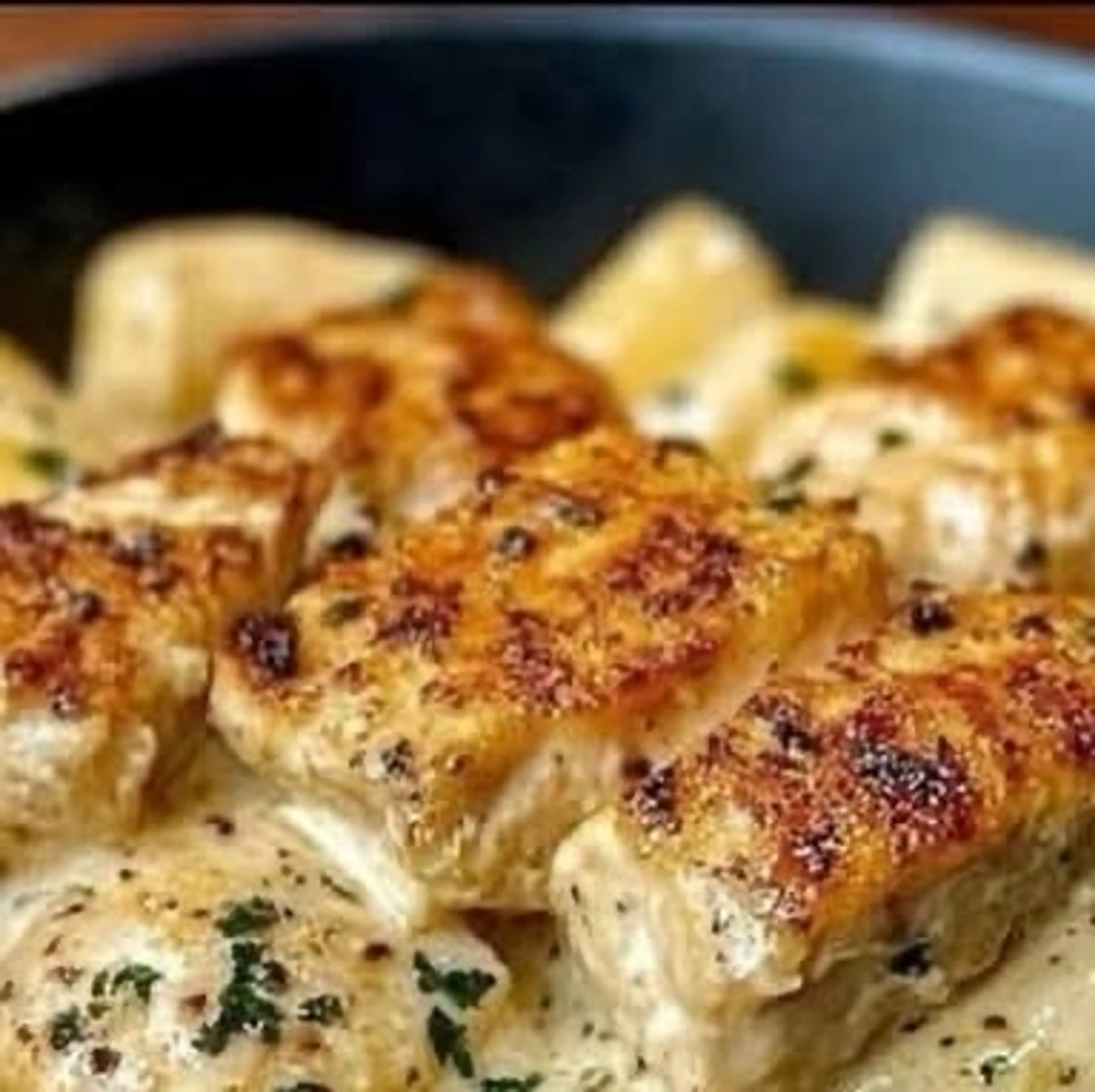 Garlic Butter Chicken with Parmesan Rigatoni Pasta