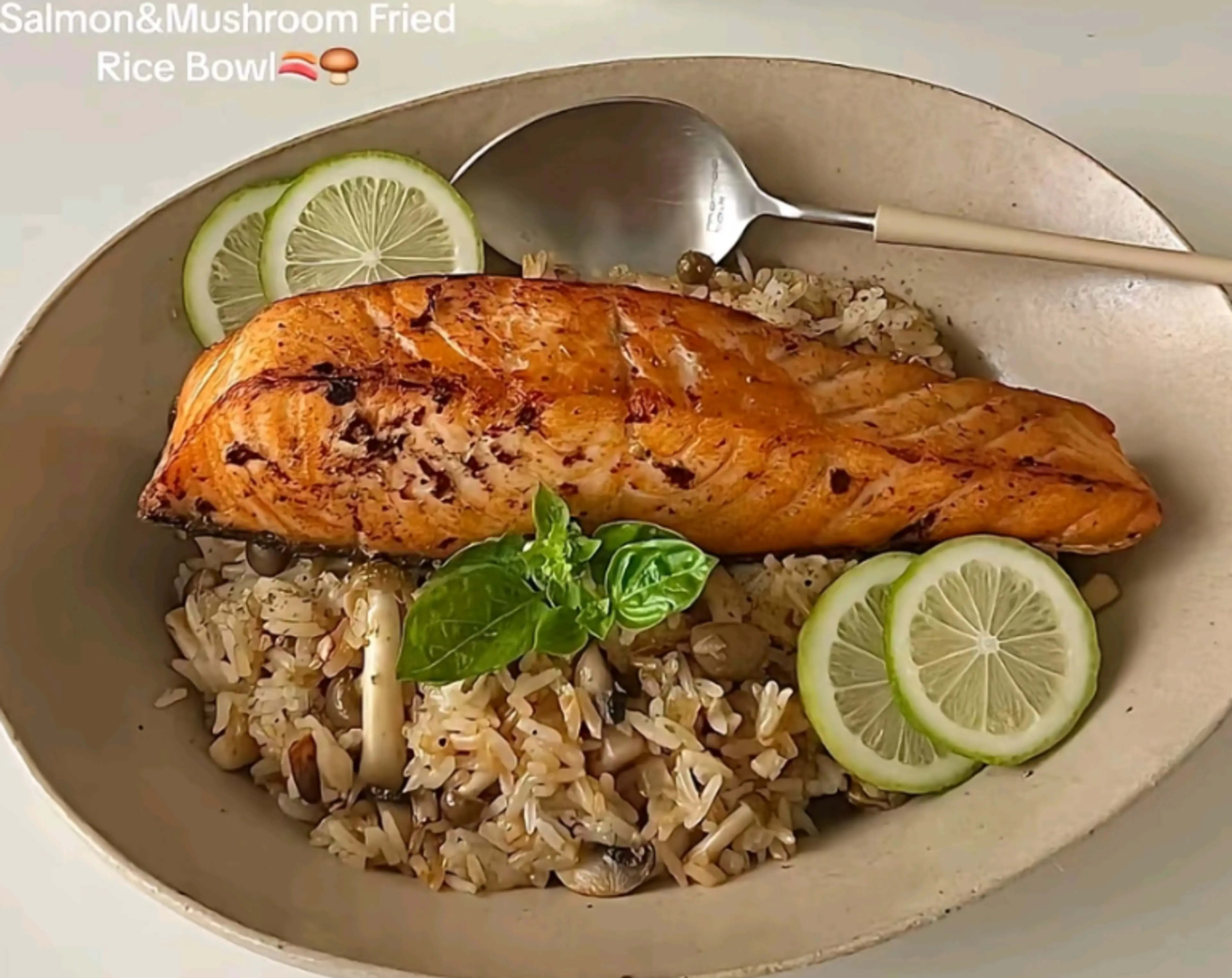 Salmon&Mushroom Fried Rice Bowl