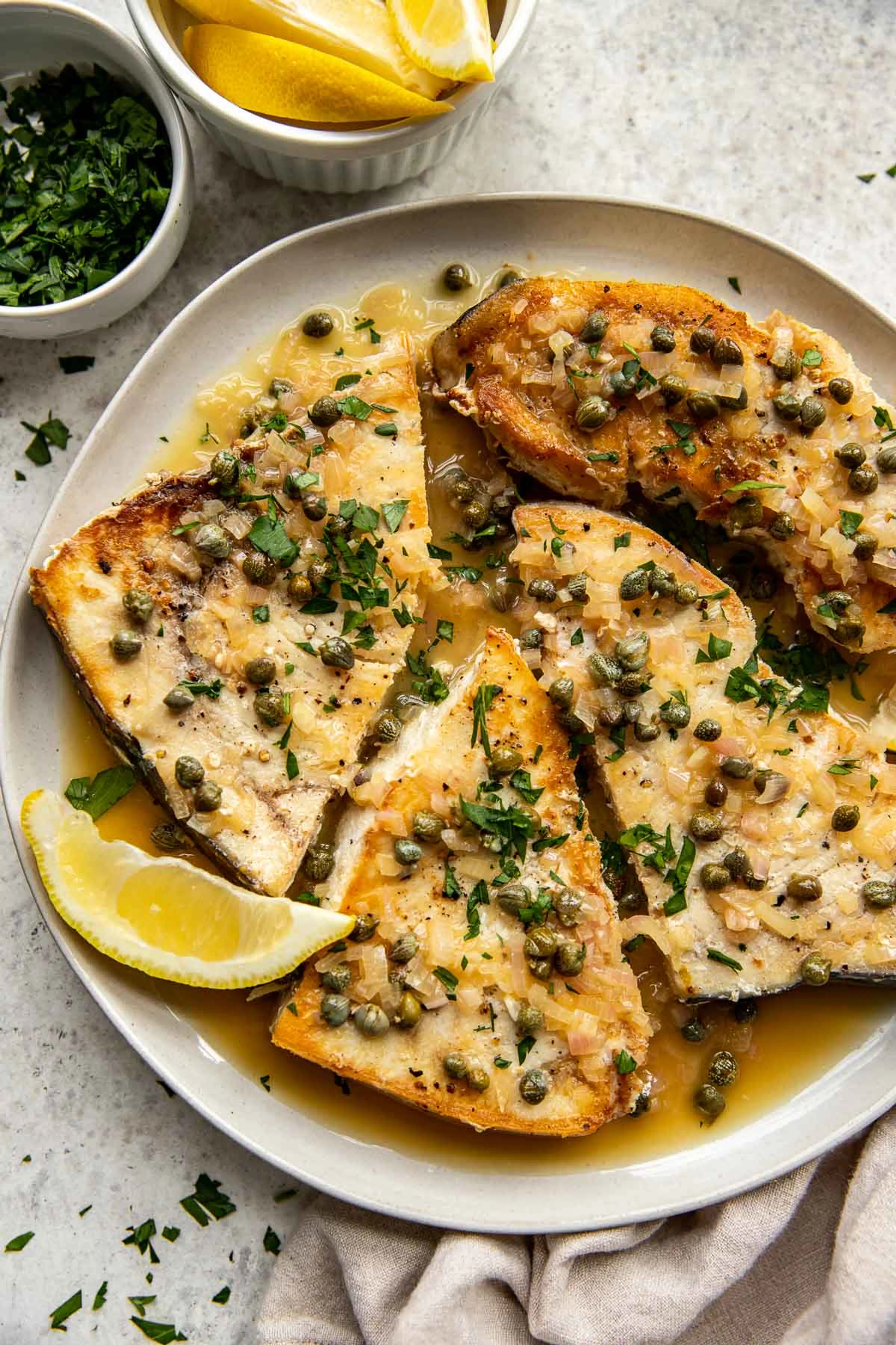 25-Minute Pan-Seared Swordfish with Lemon Caper Sauce