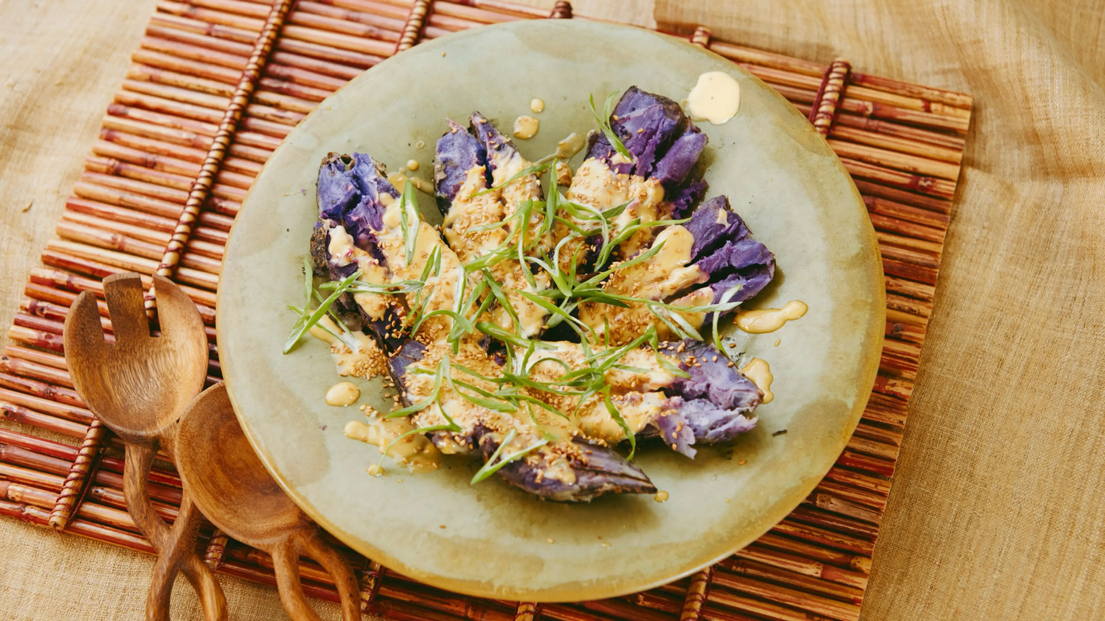 Grilled Purple Sweet Potato Salad