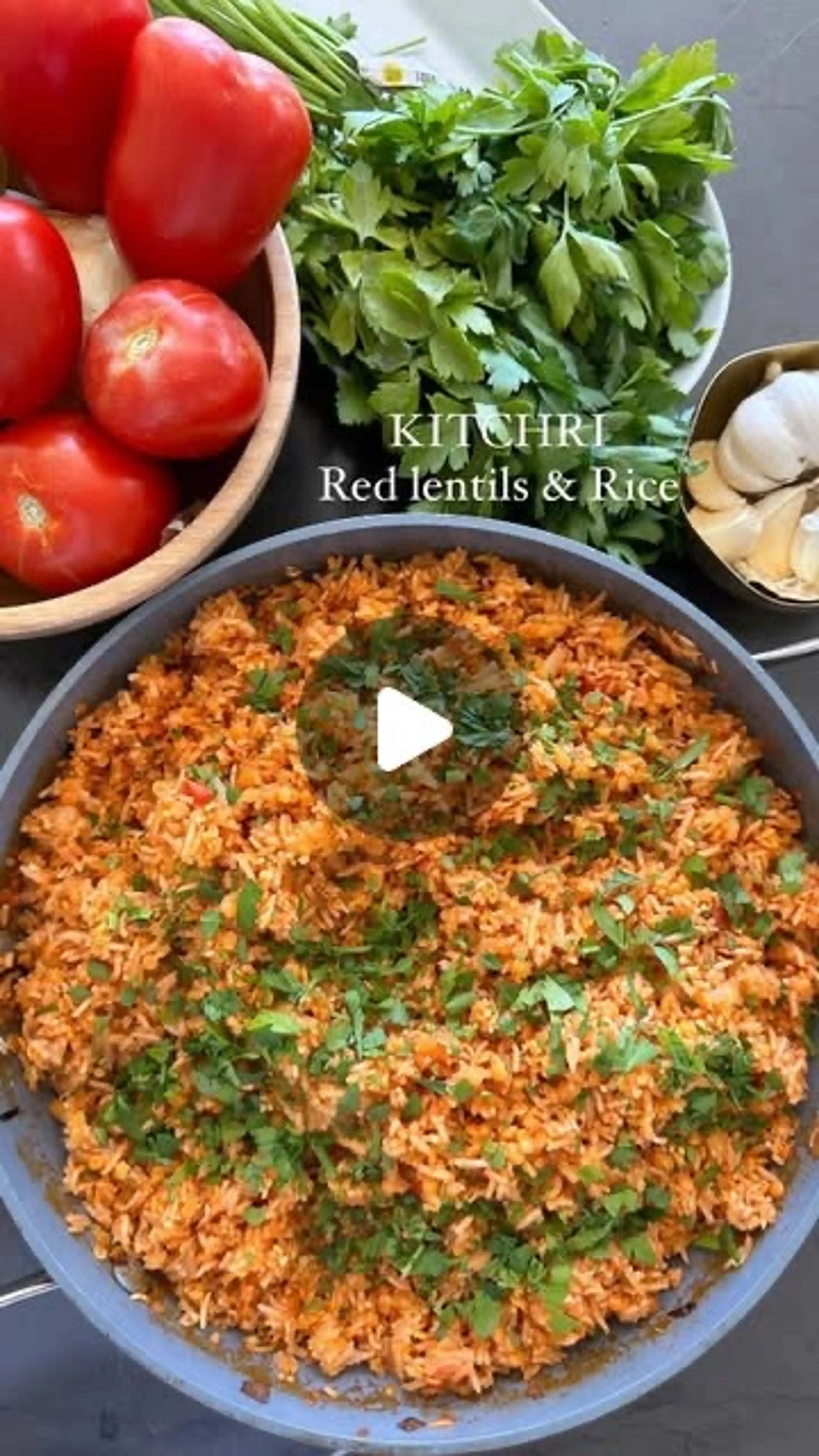 Kitchri (Iraqi Rice Lentils Tomato Dish)