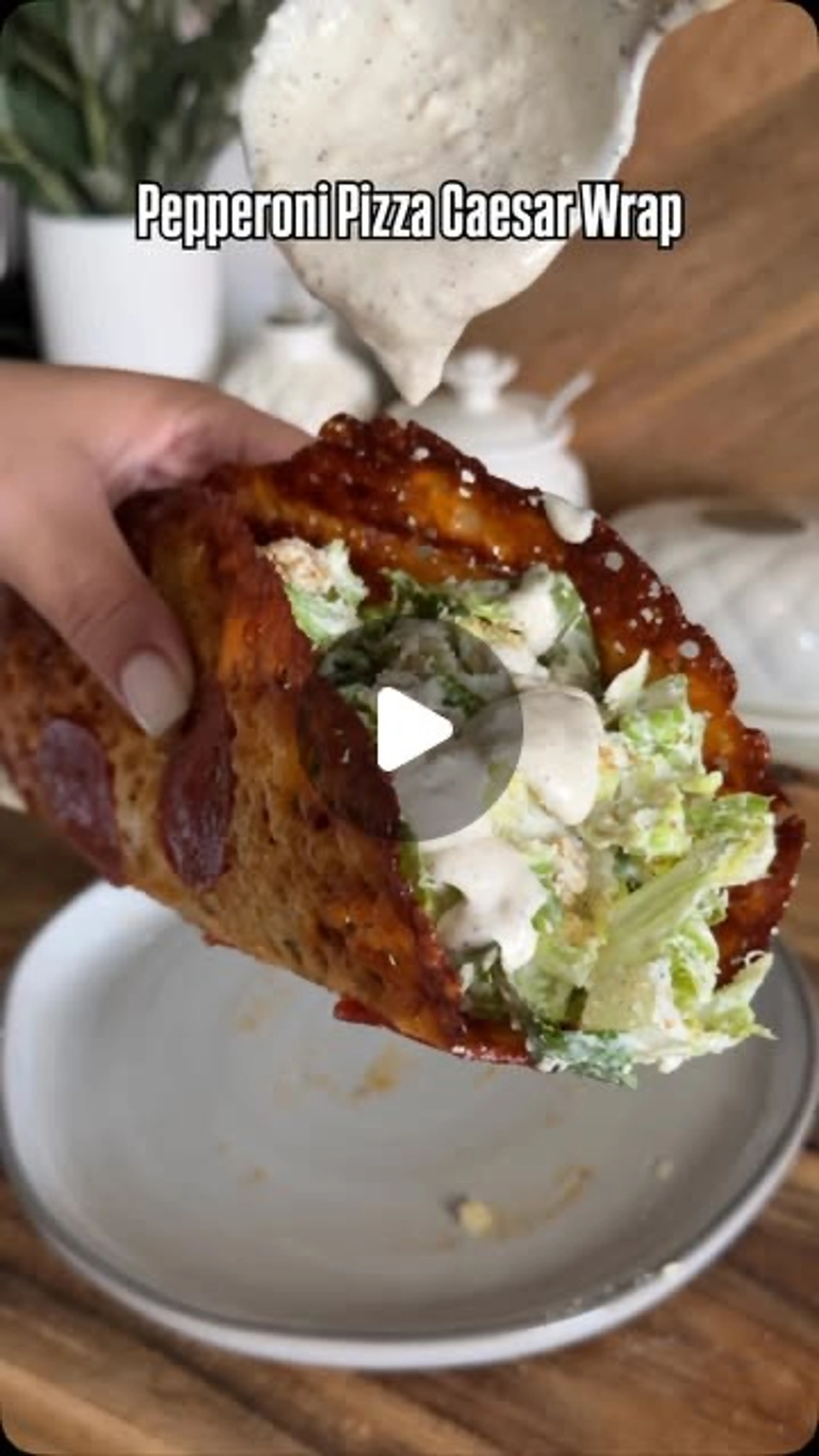 These Crispy Pepperoni Pizza Caesar Wraps Are the Perfect Ea