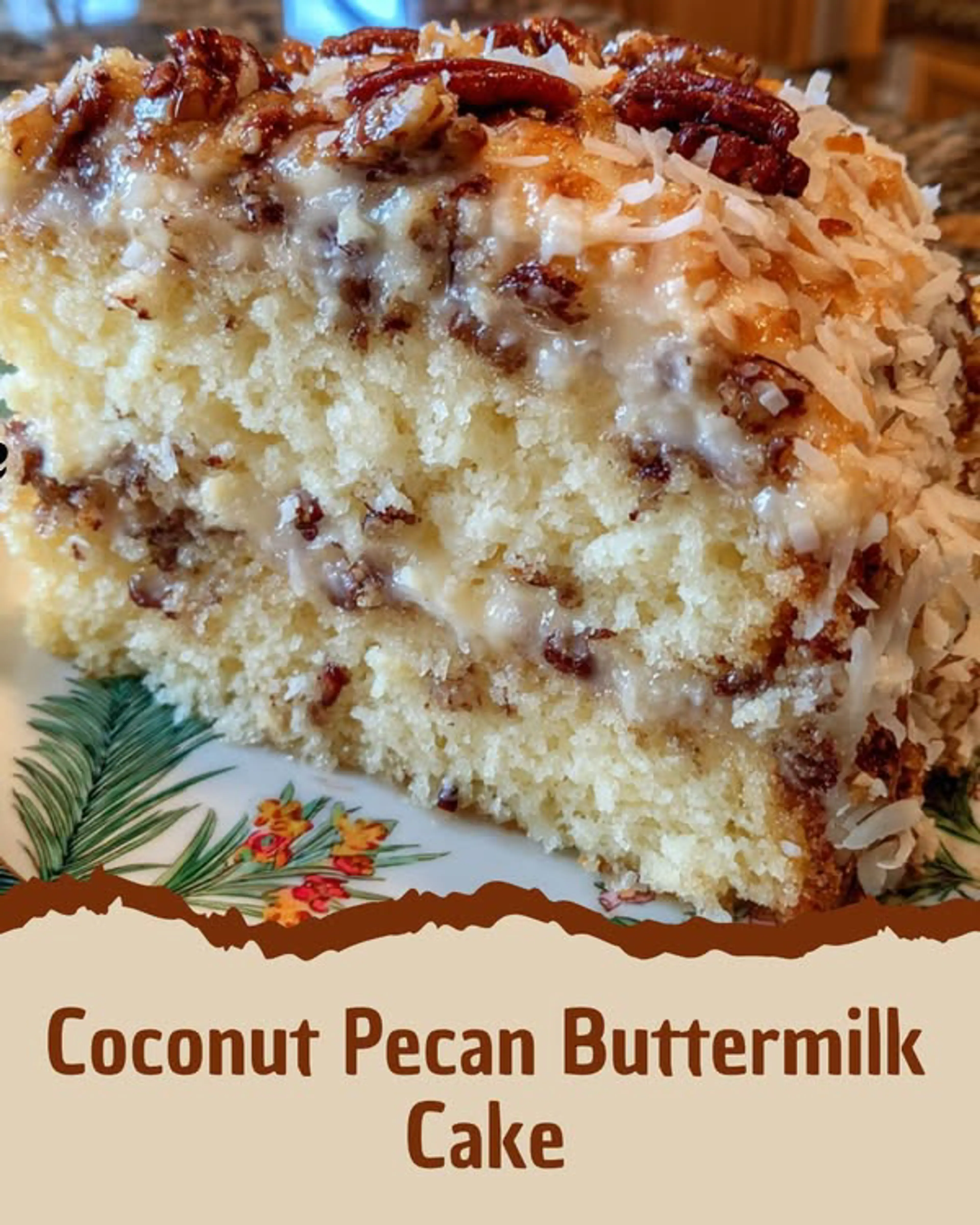 Coconut Pecan Buttermilk Cake