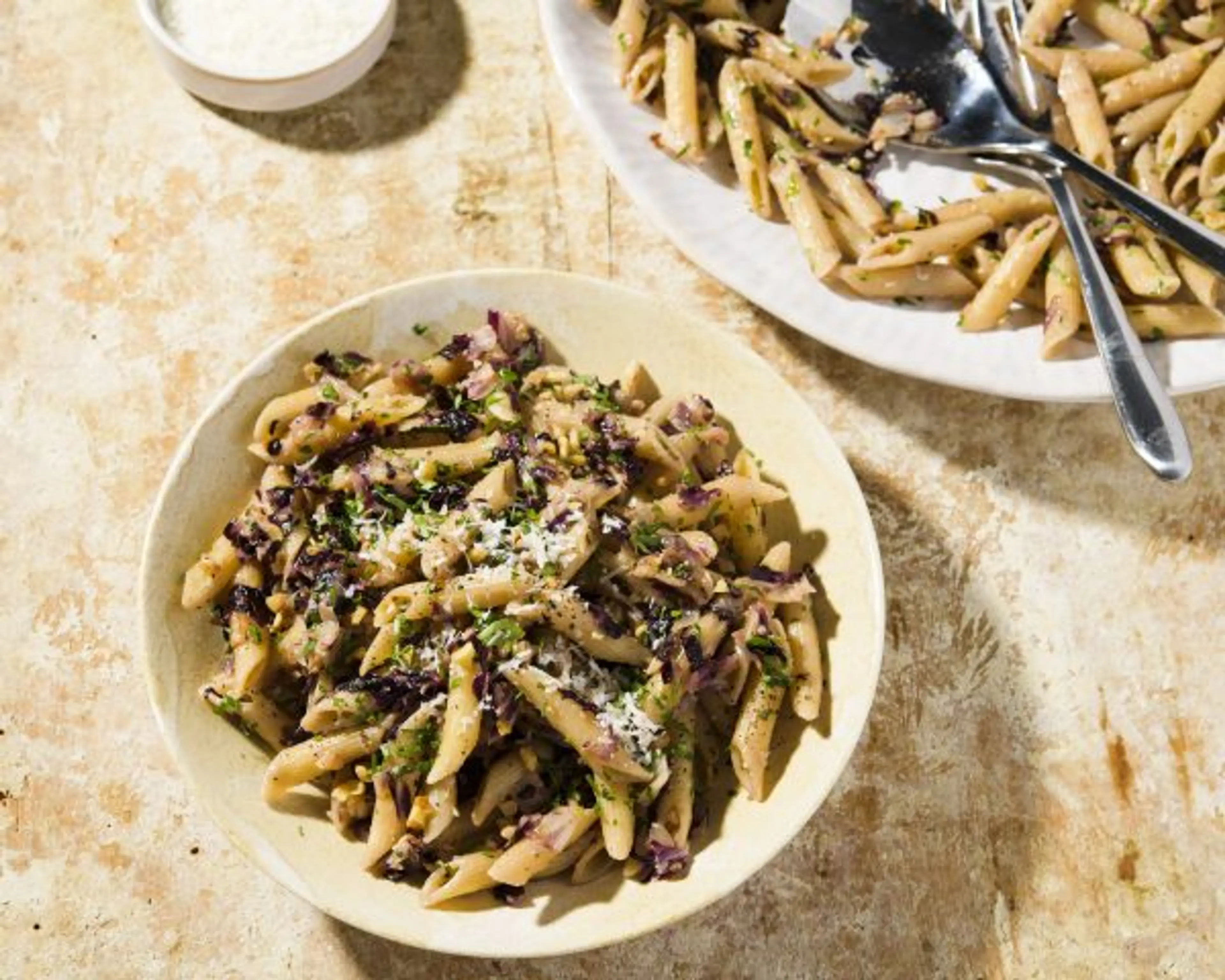 Pasta with Radicchio, Walnuts and Black Pepper