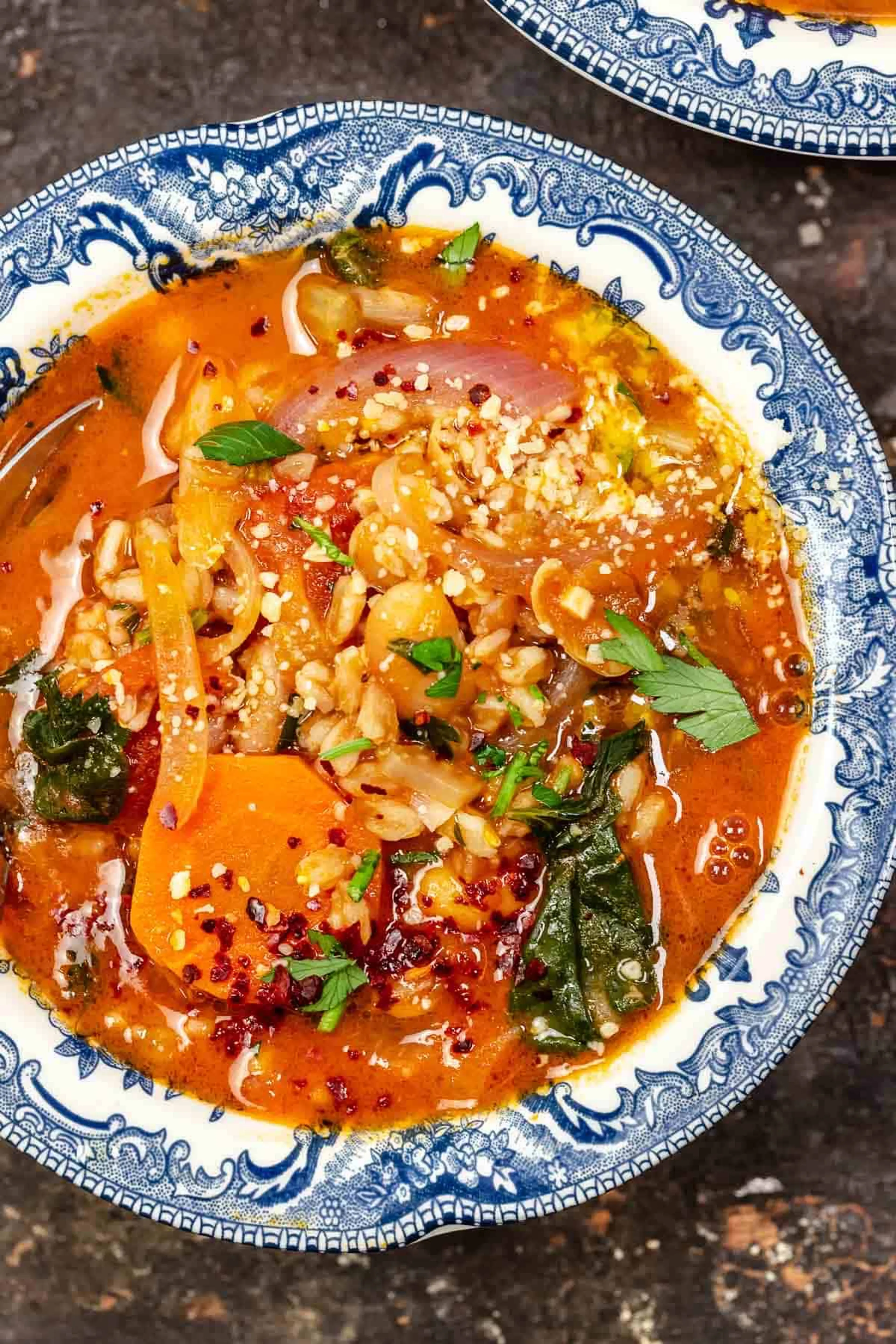 Tuscan Farro Soup with White Beans and Vegetables