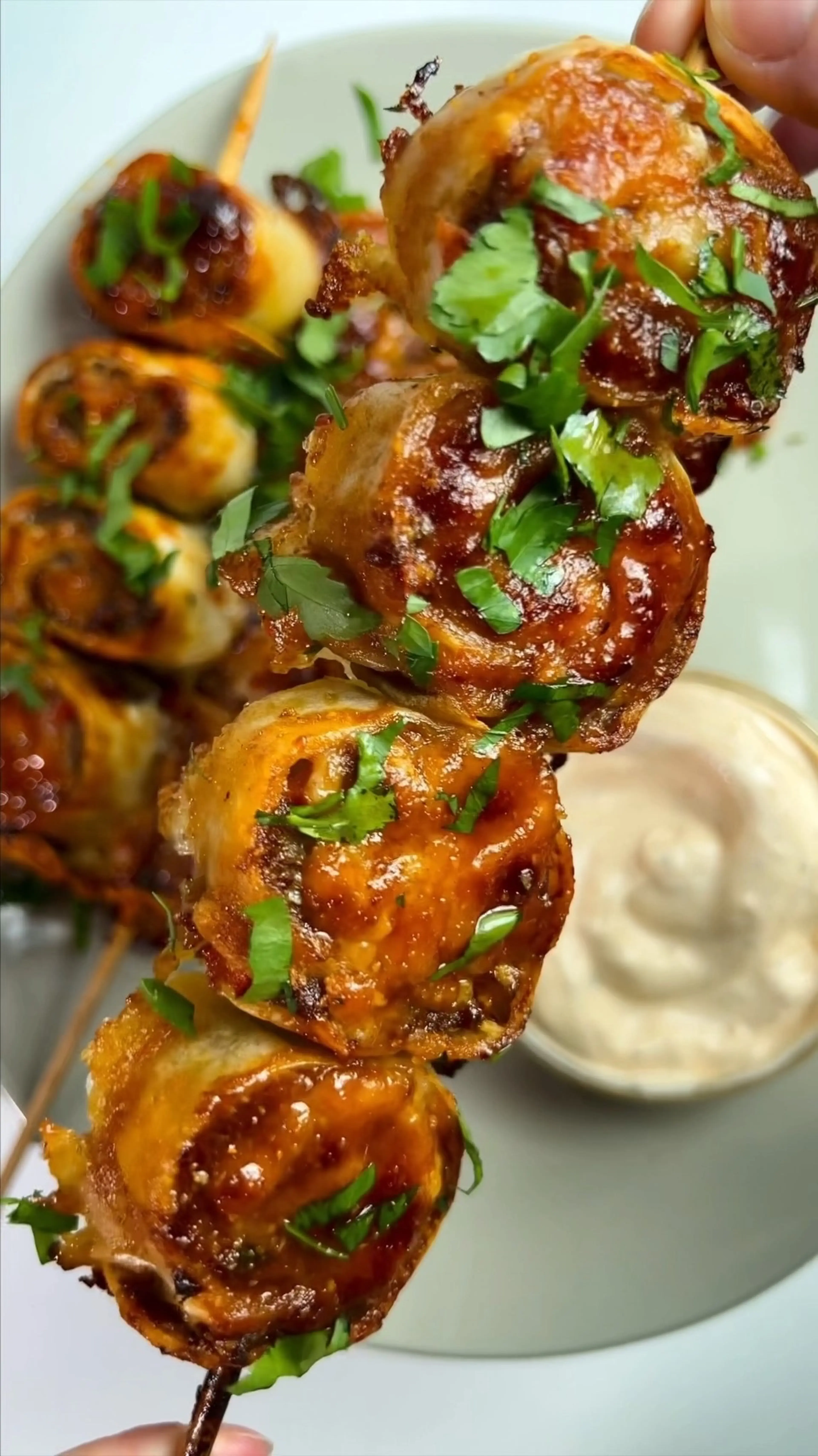 Glazed Beef Tortilla Kebabs
