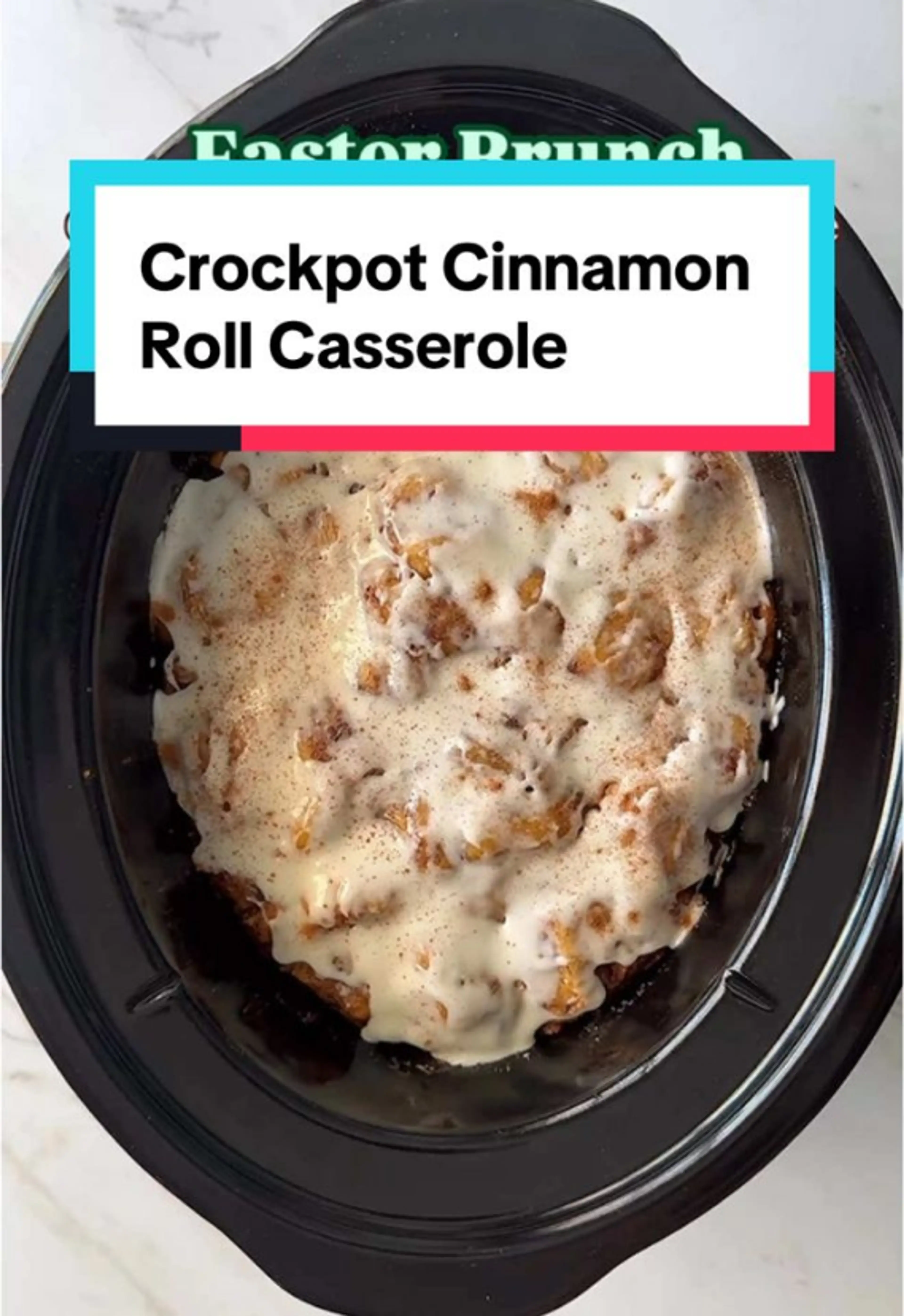Crockpot Cinnamon Roll Casserole