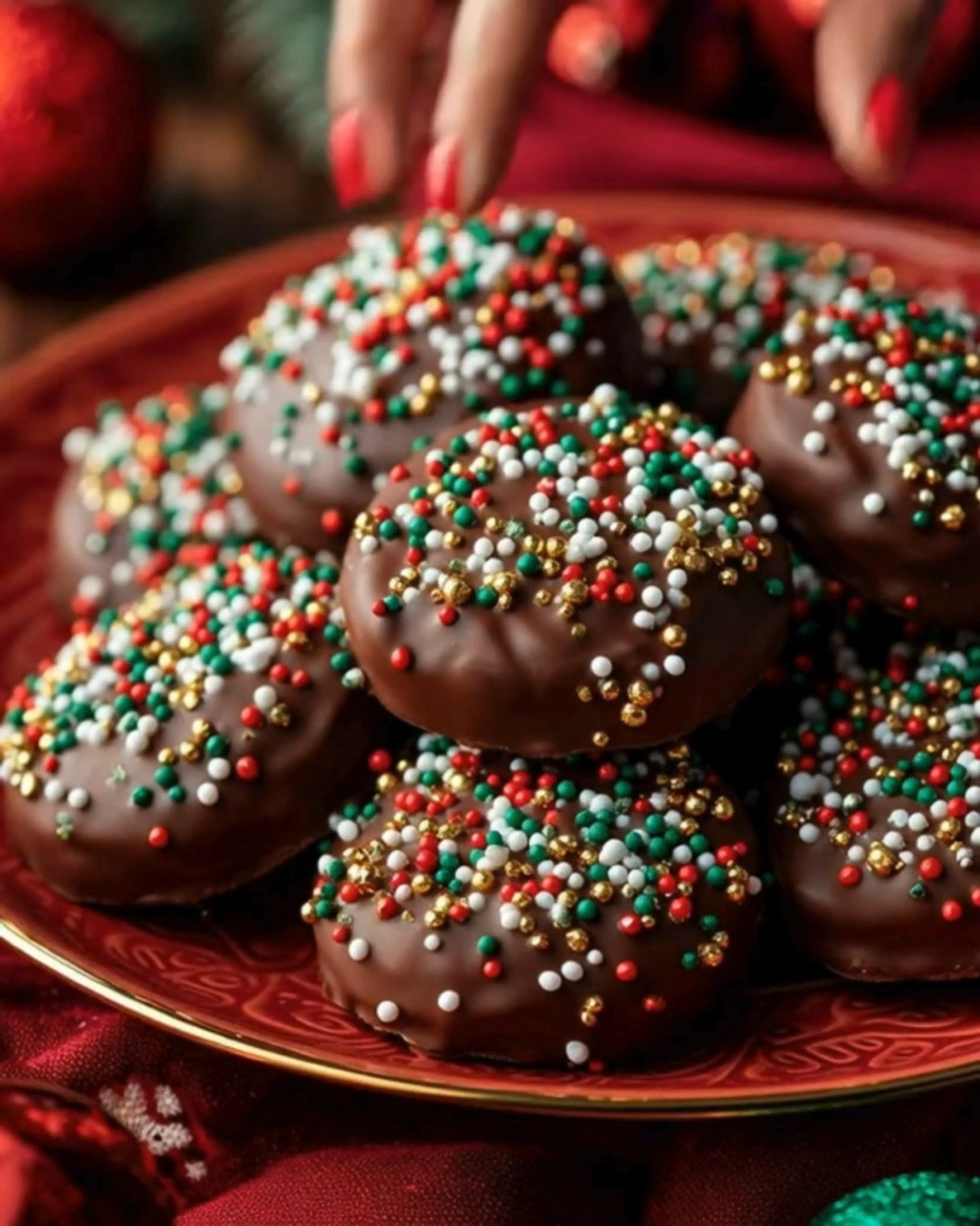 Christmas Chocolate Rice Krispie Balls