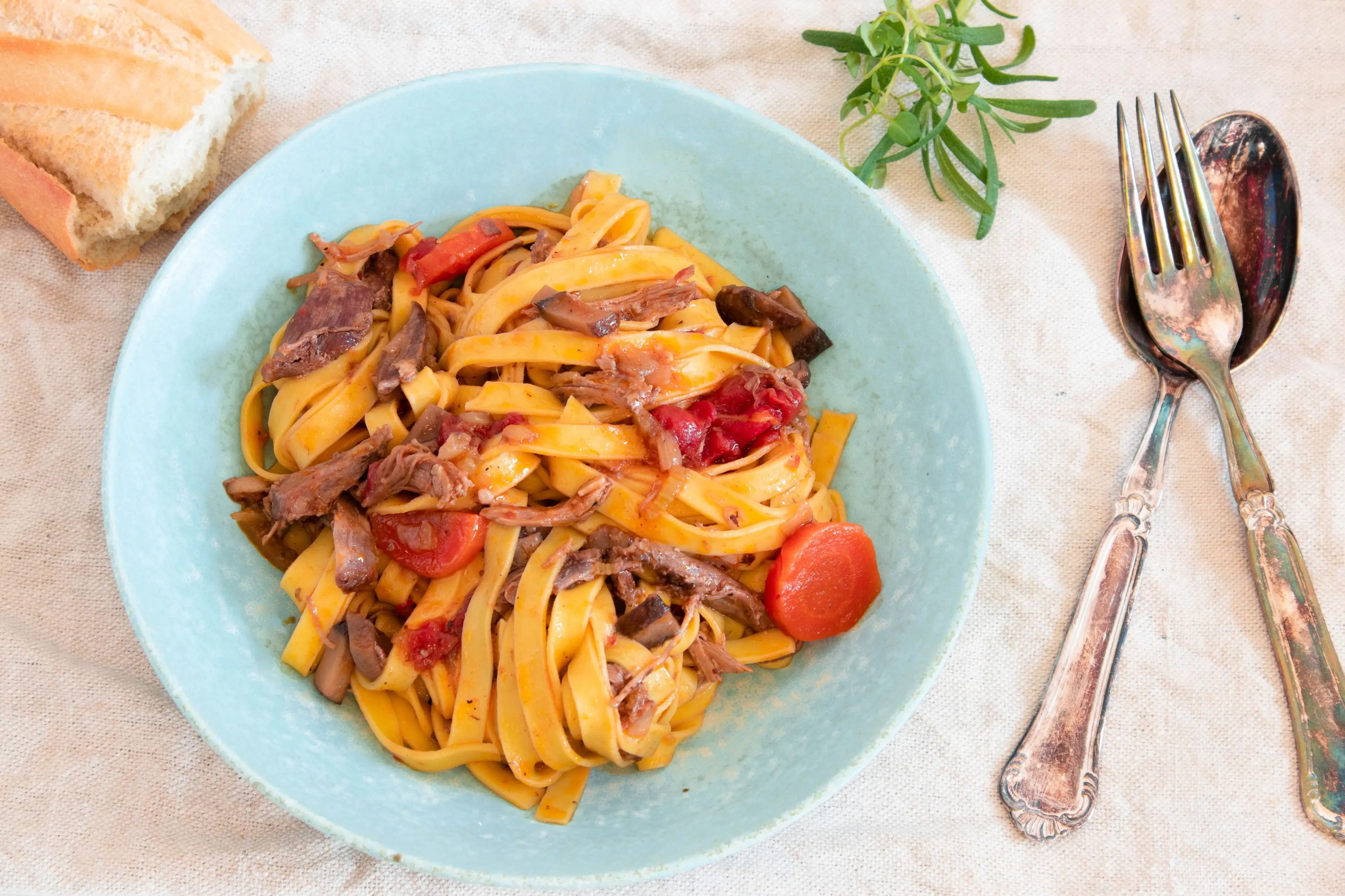Anderagout med frisk fettuccine