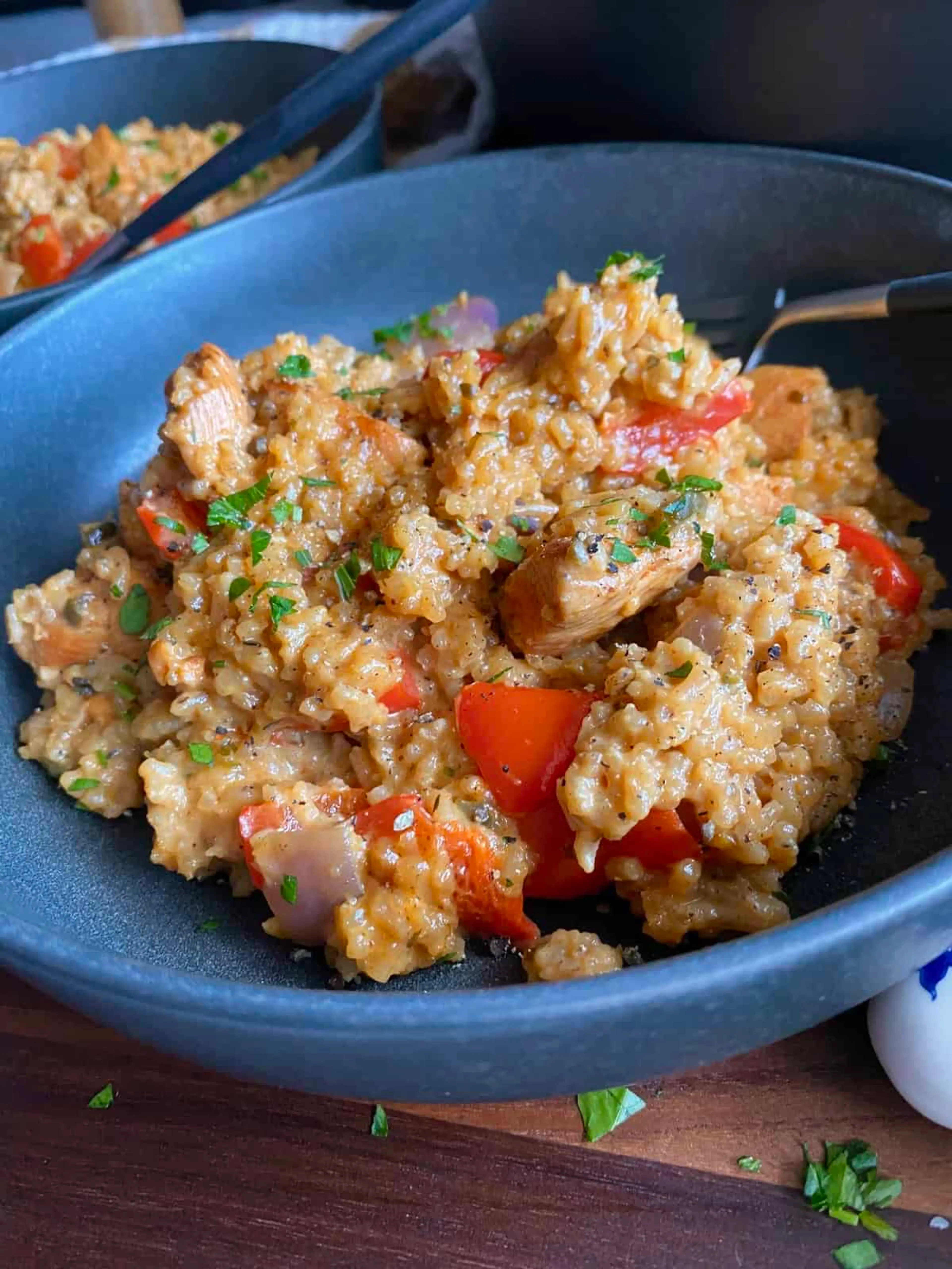 One Pan Creamy Chicken Fajita Rice