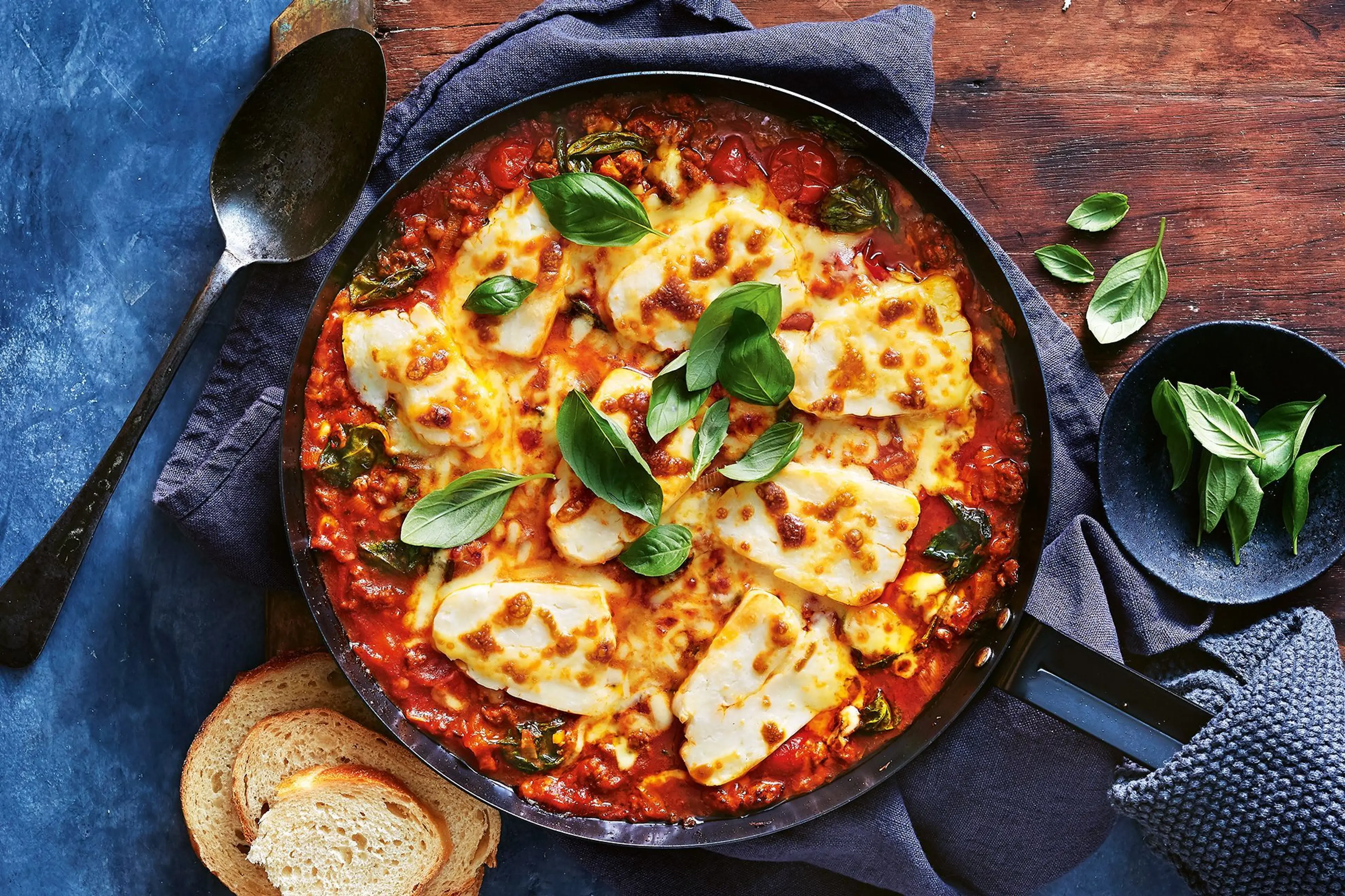 Speedy mince and haloumi one-pot recipe