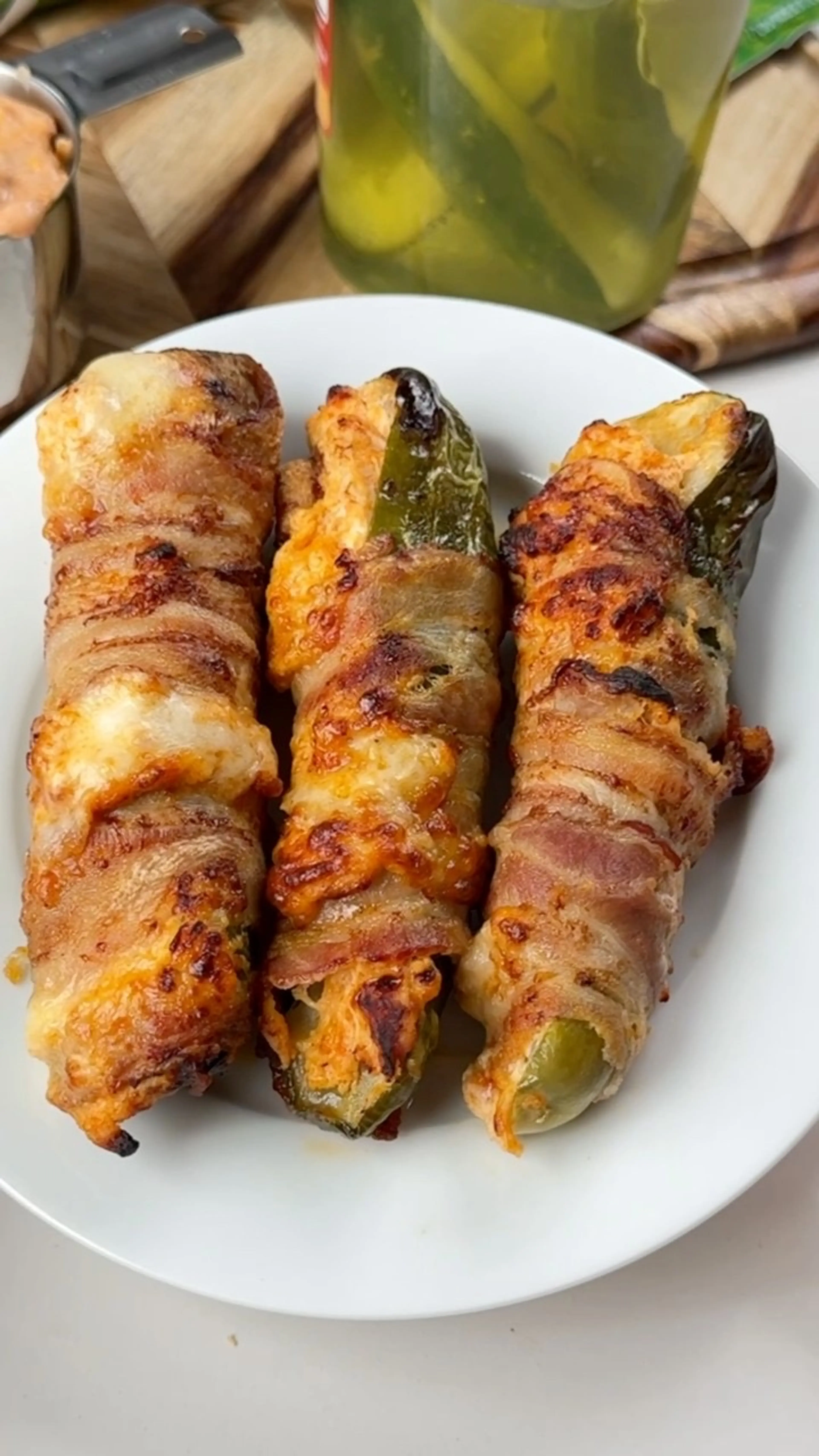 Buffalo Chicken Pickle Poppers