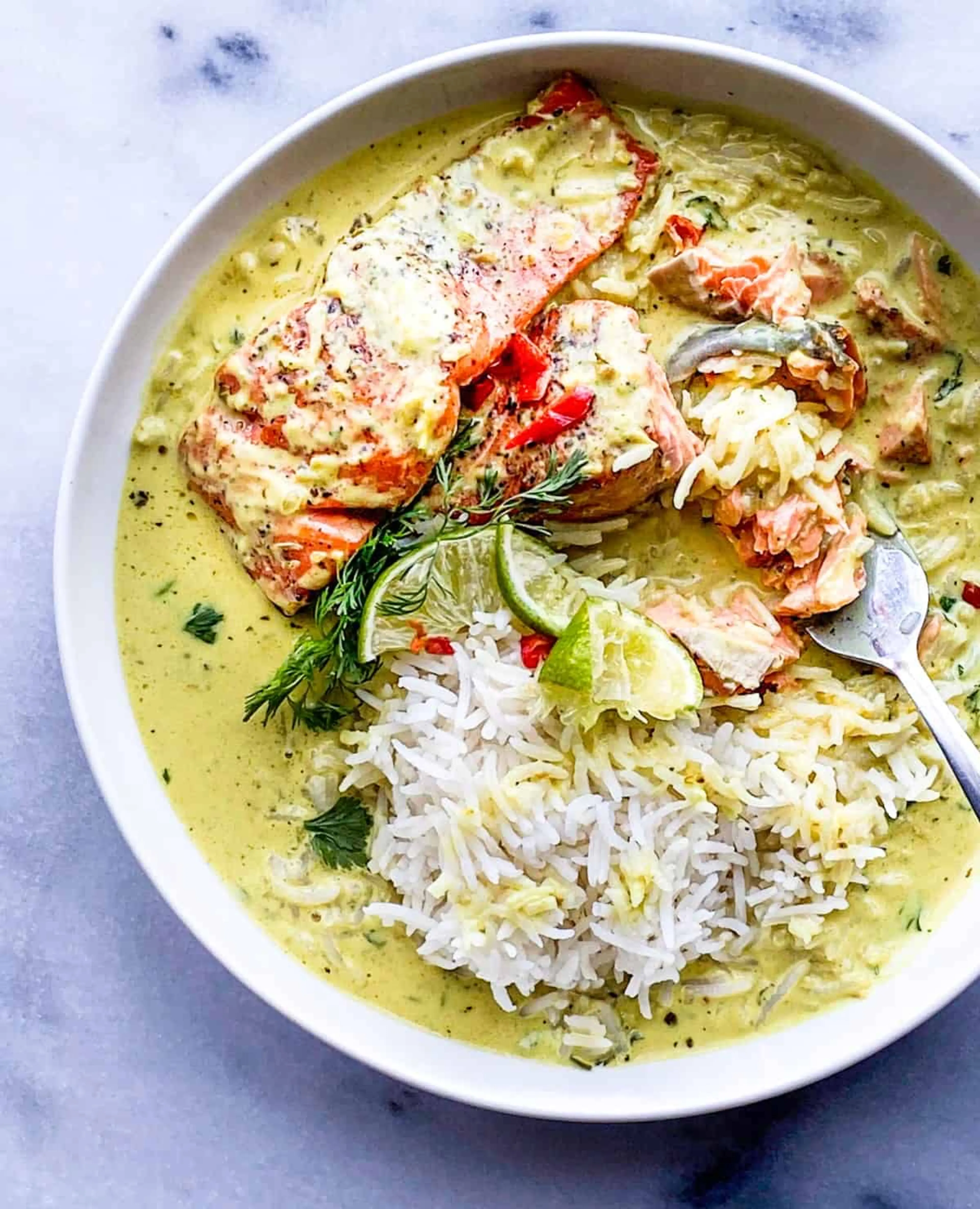 Salmon in Coconut Lime Indian Curry