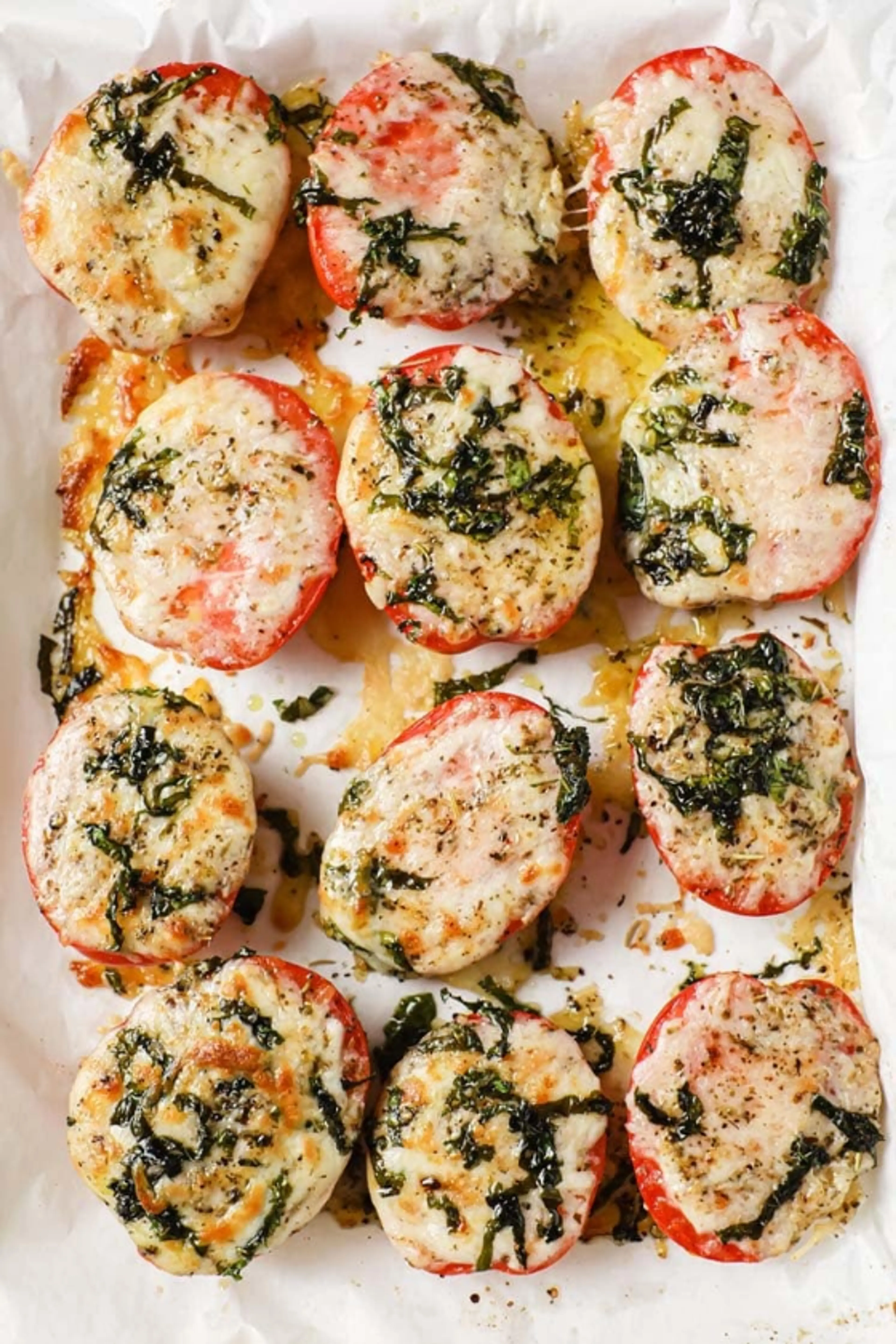 Baked Tomatoes with Parmesan and Mozzarella Cheese