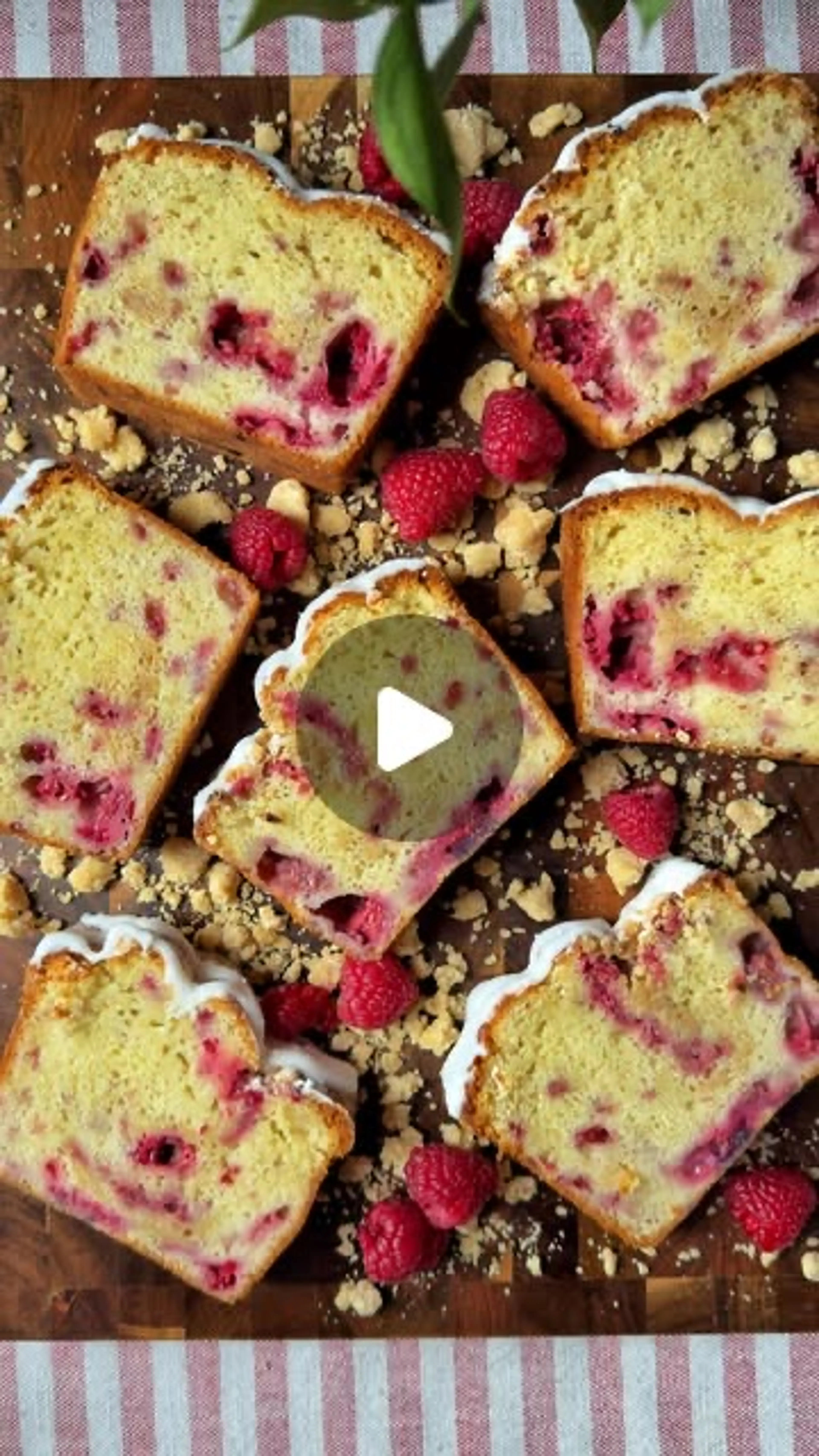 Raspberry Crumble Loaf Cake