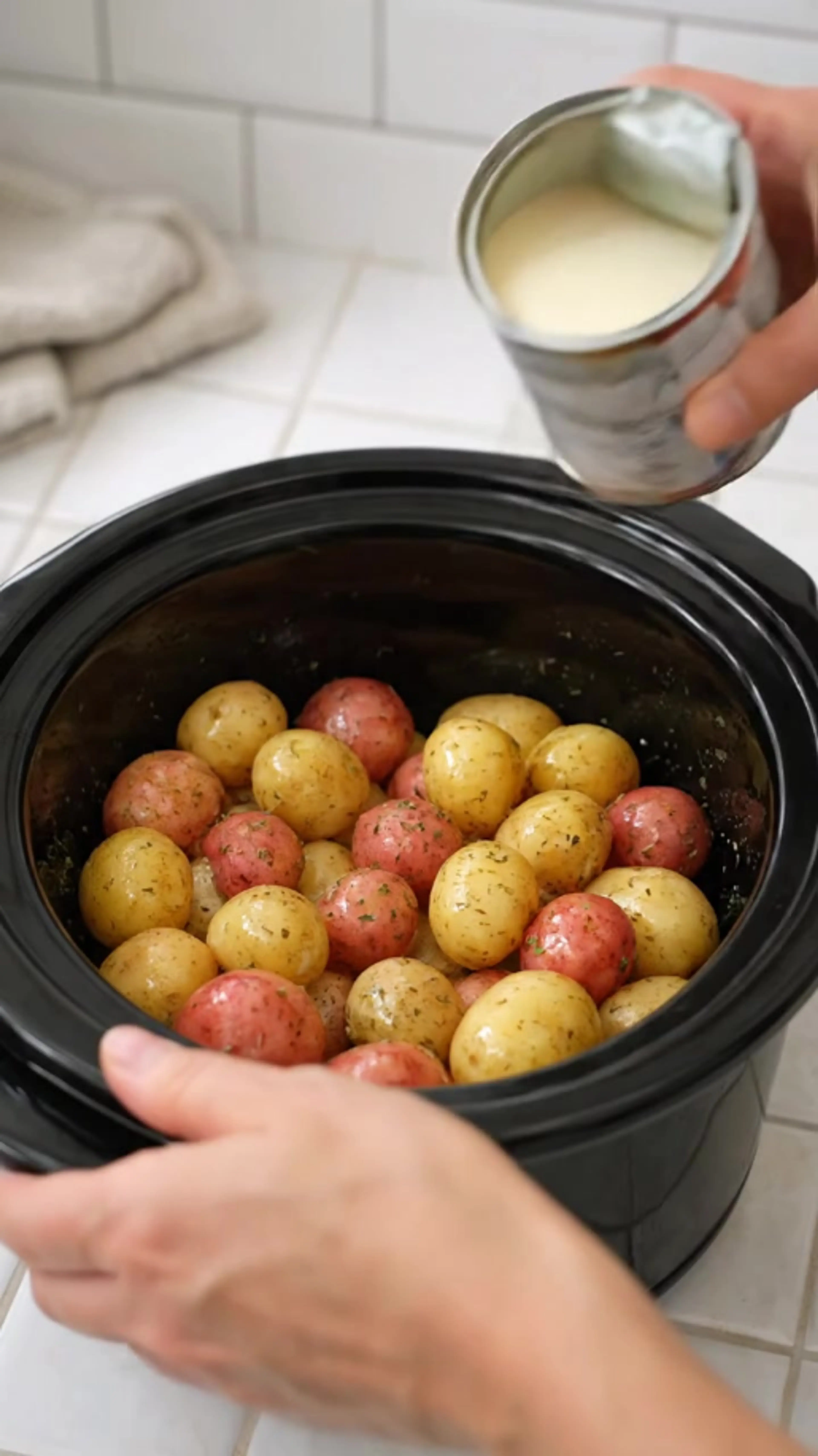 Slow Cooker Creamy Baby Potatoes