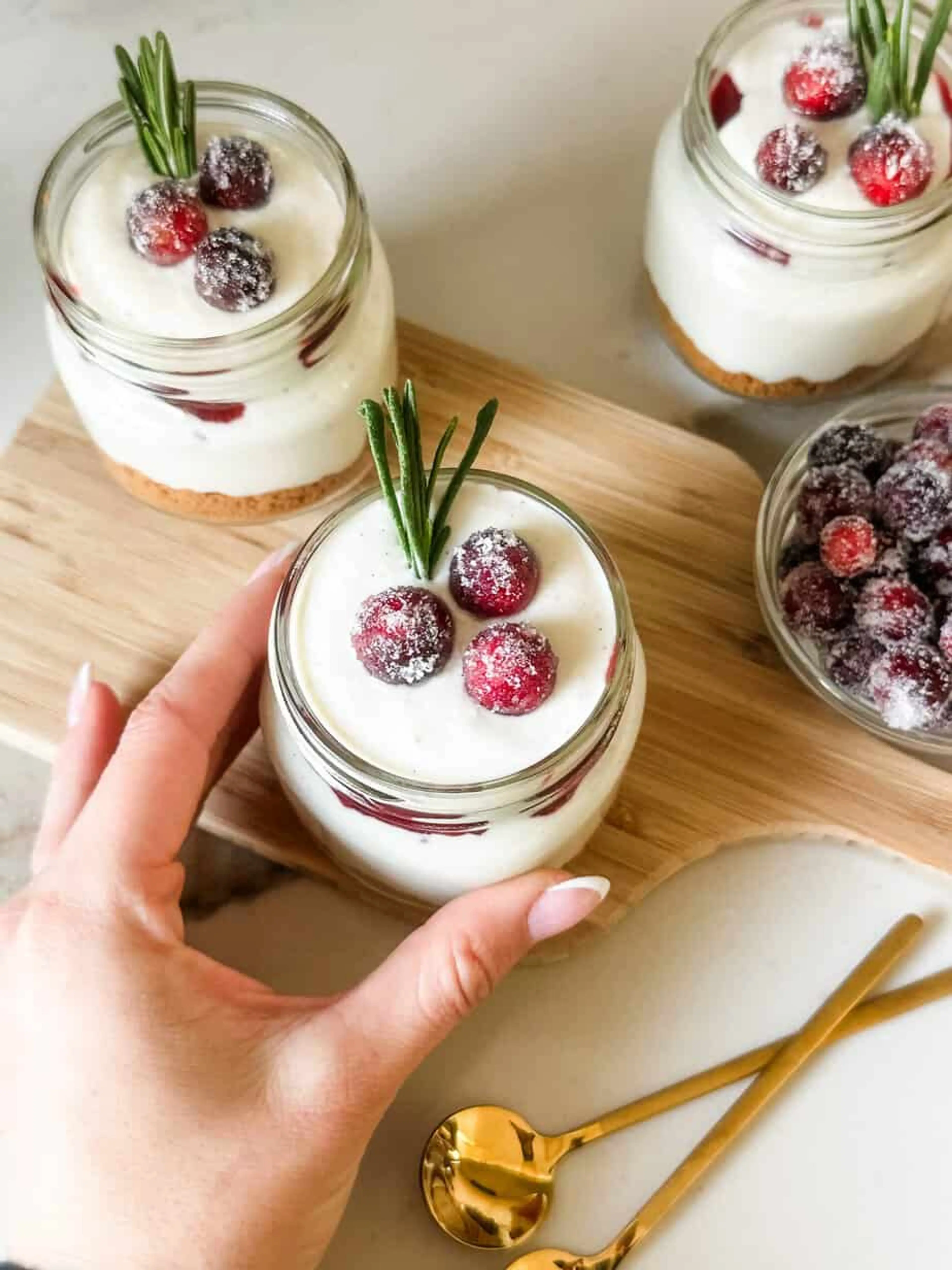 Cranberry Cottage Cheesecake Jars