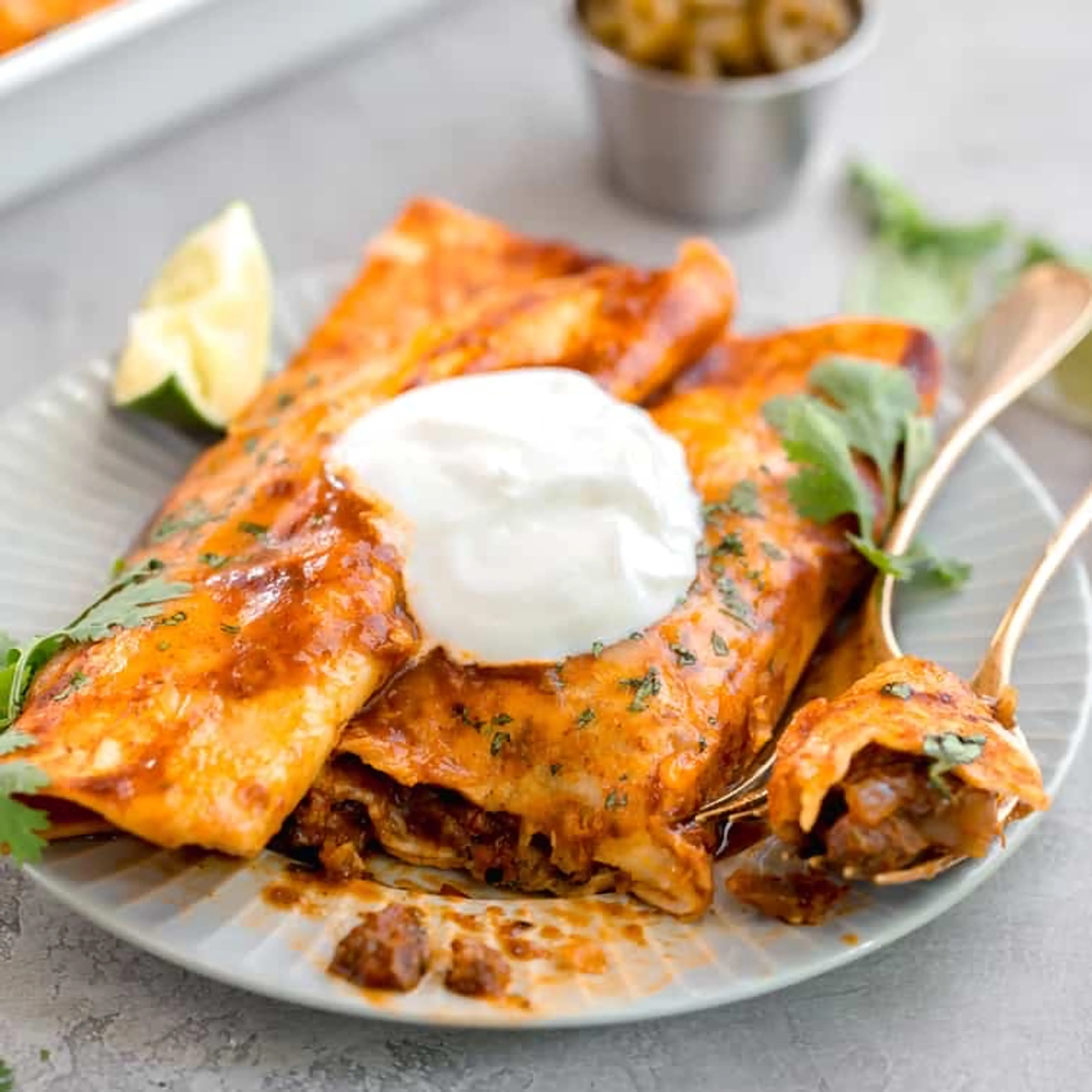 Shredded Beef Enchiladas