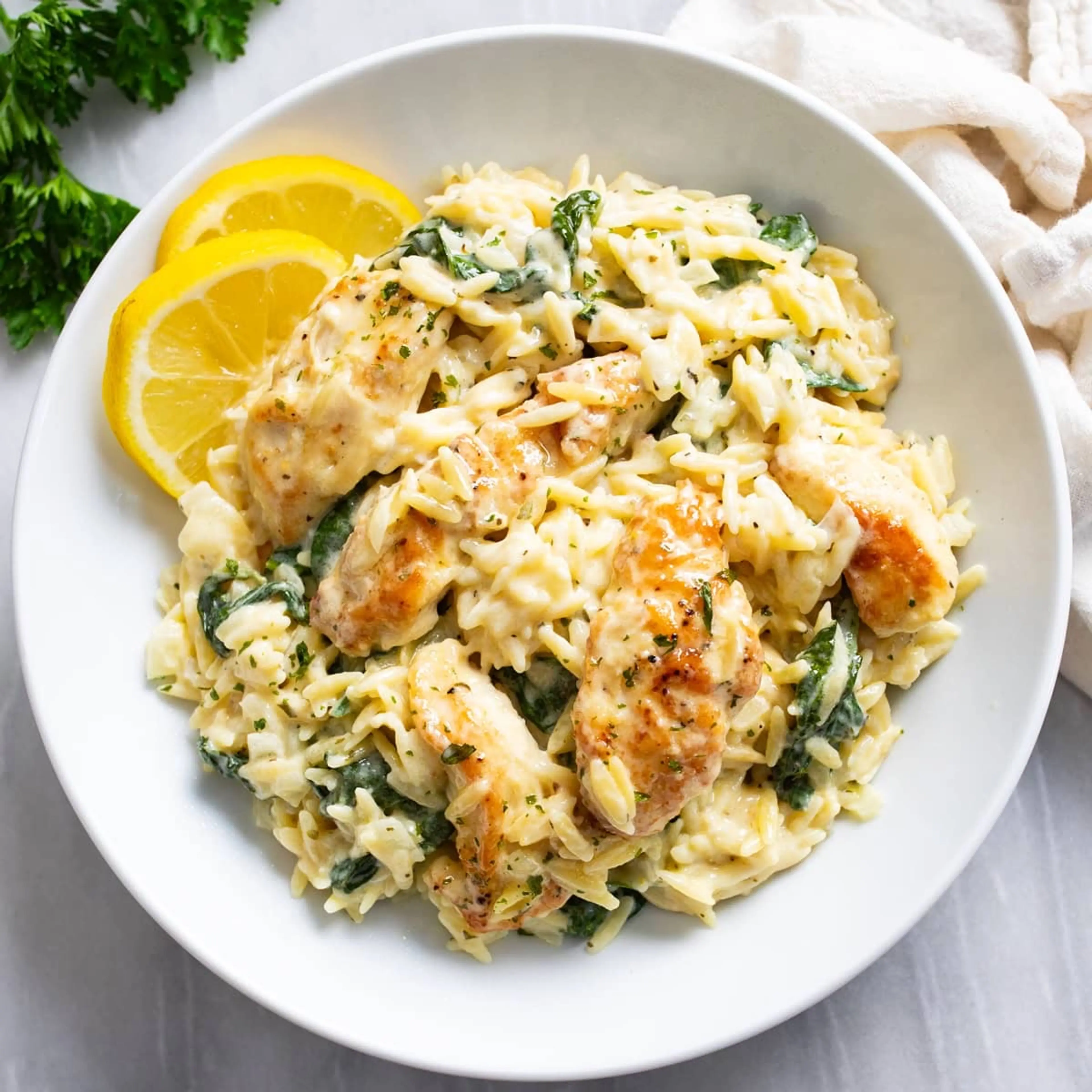 Lemon Chicken Orzo (One Pot!)