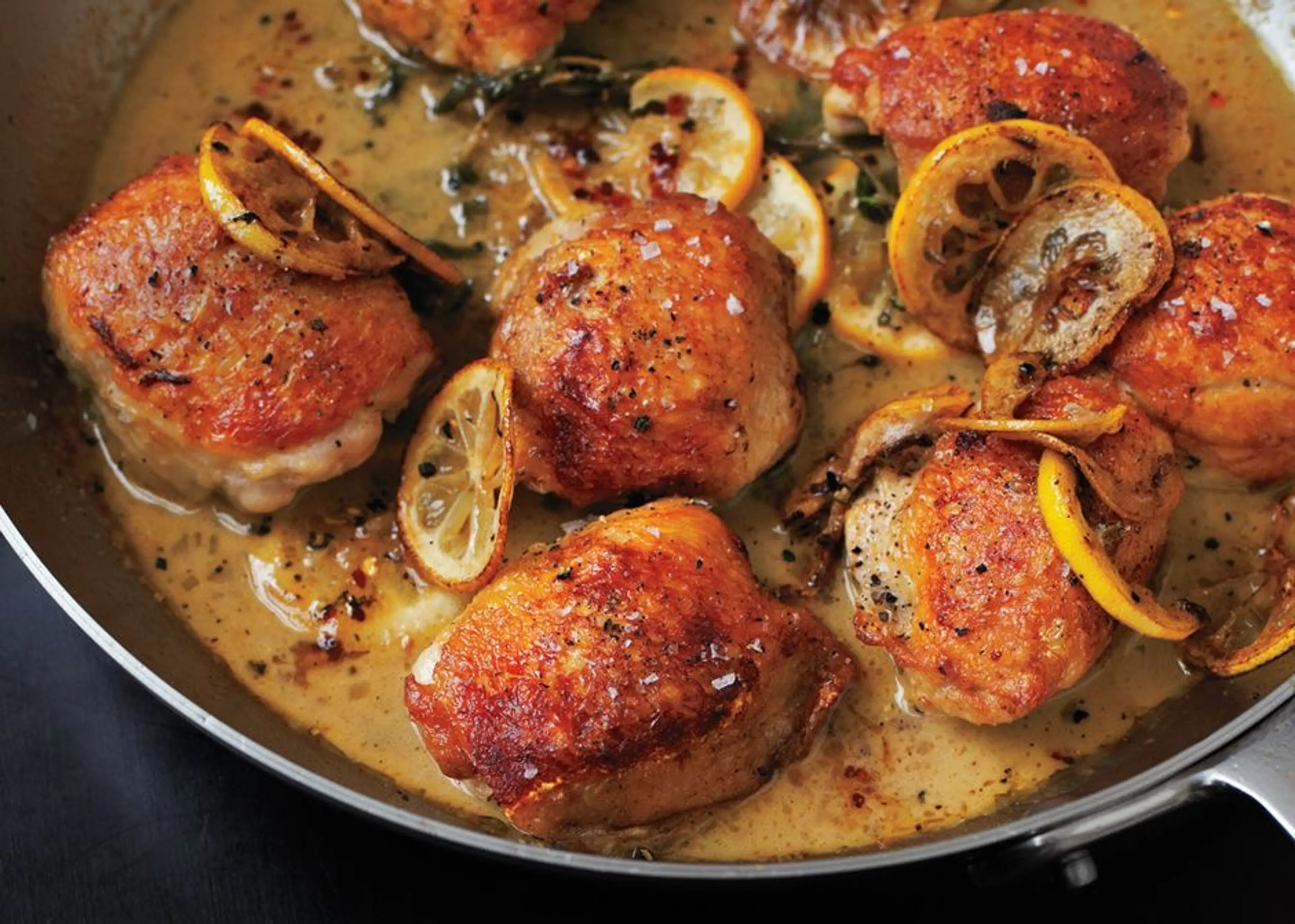 Roasted Chicken Thighs with Lemon and Oregano