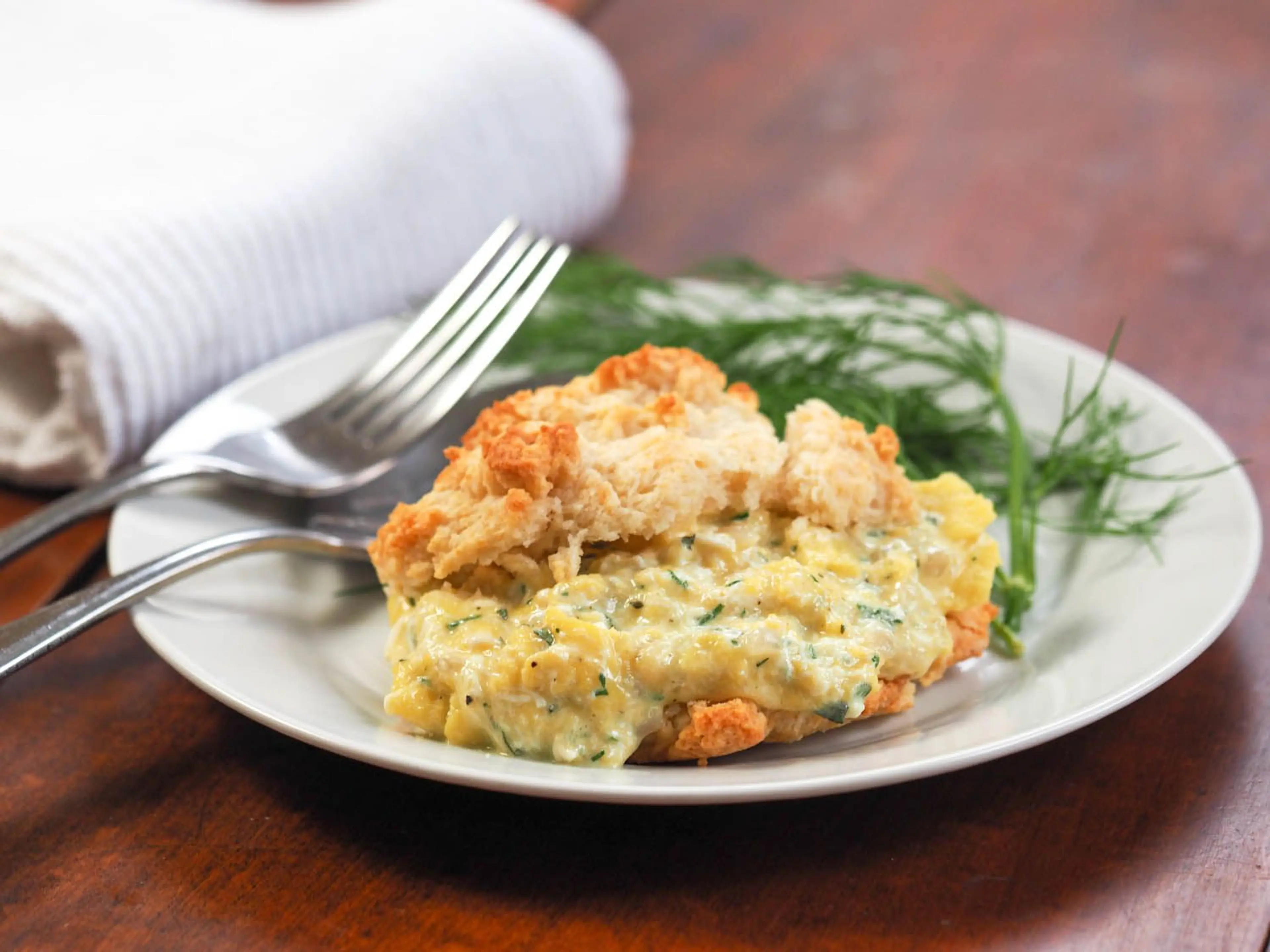 Scrambled Egg and Cheese Drop Biscuit Breakfast Sandwiches