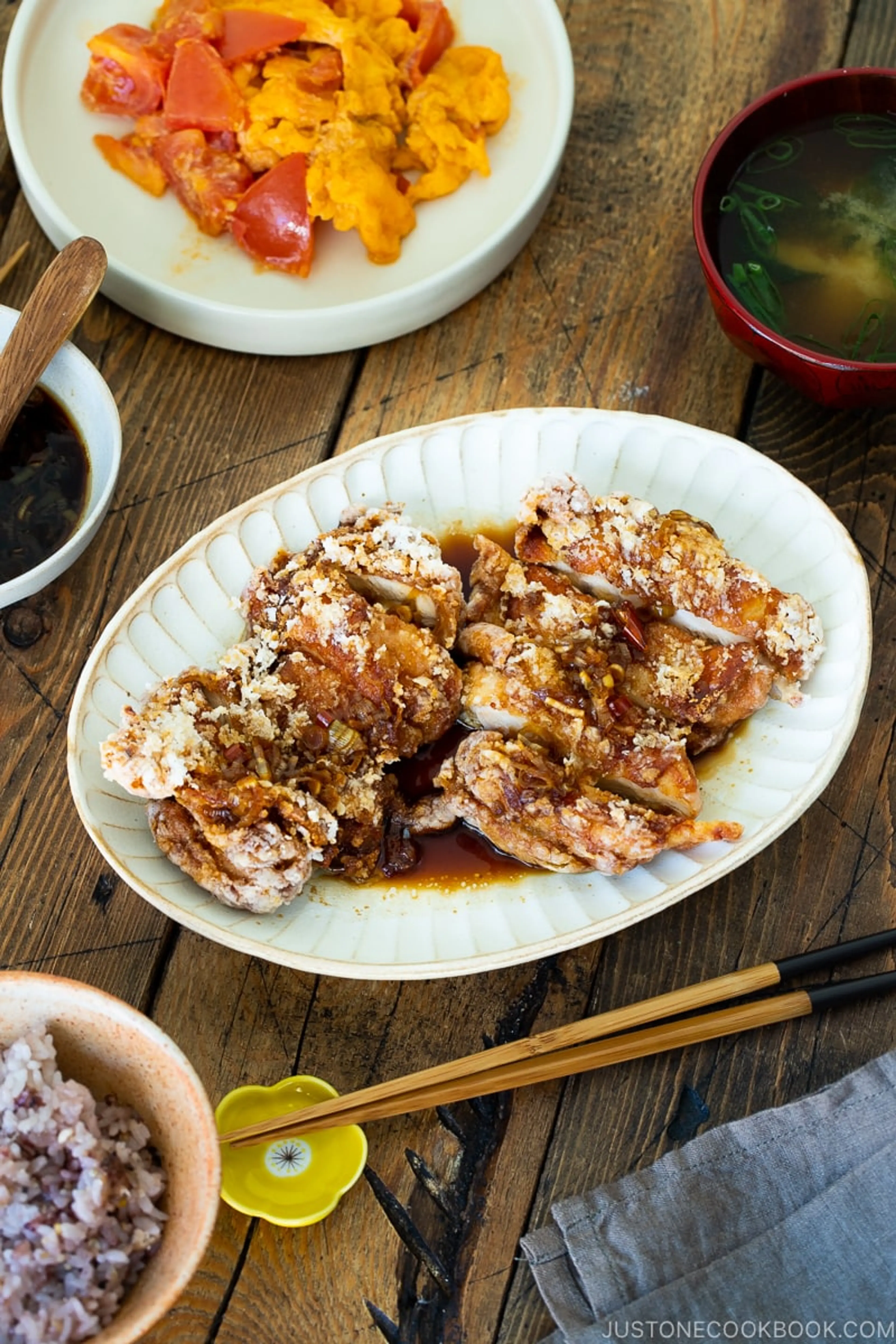 Fried Chicken with Scallion Soy Sauce (Yurinchi)