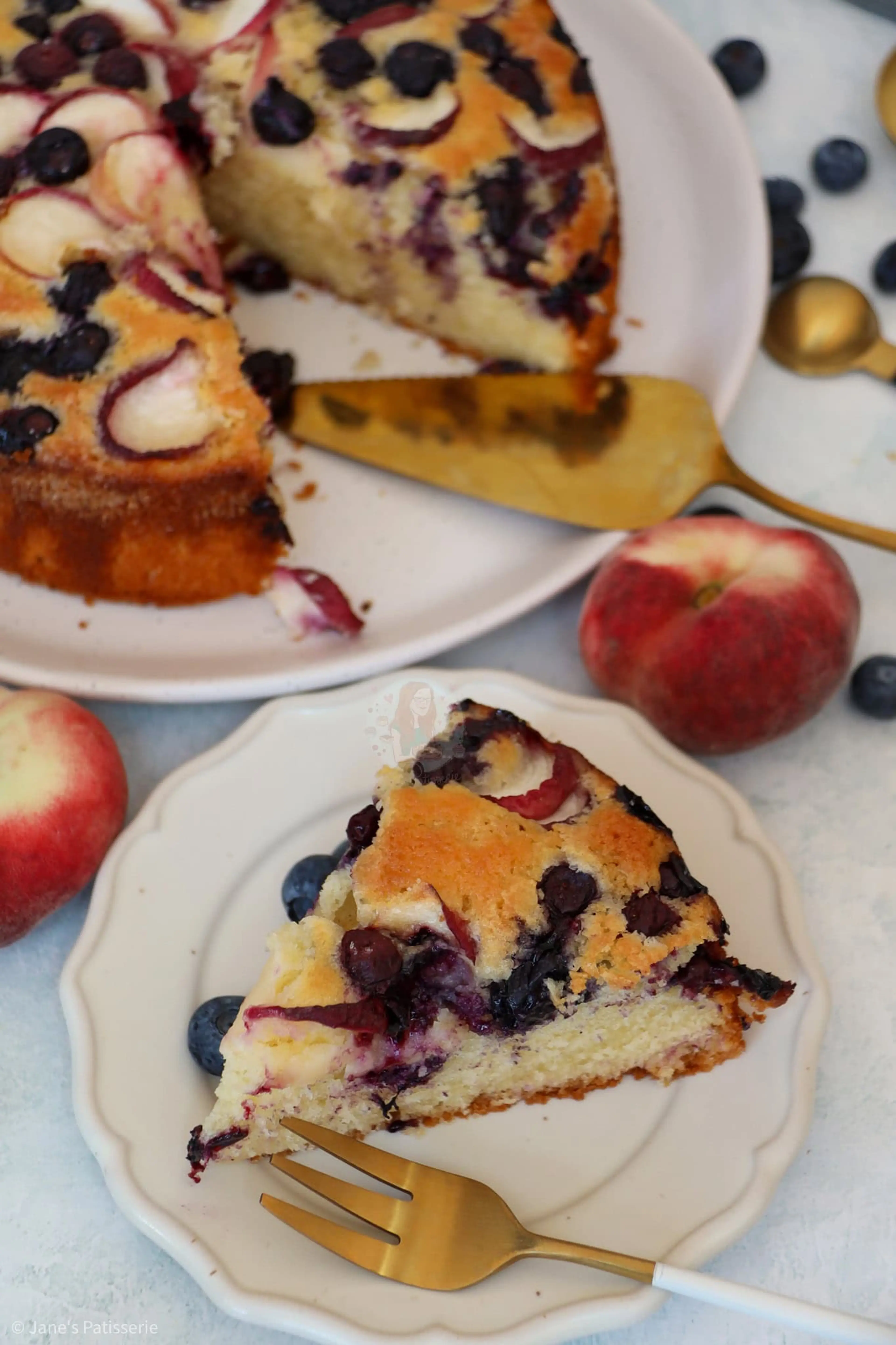 Peach Blueberry Cake!