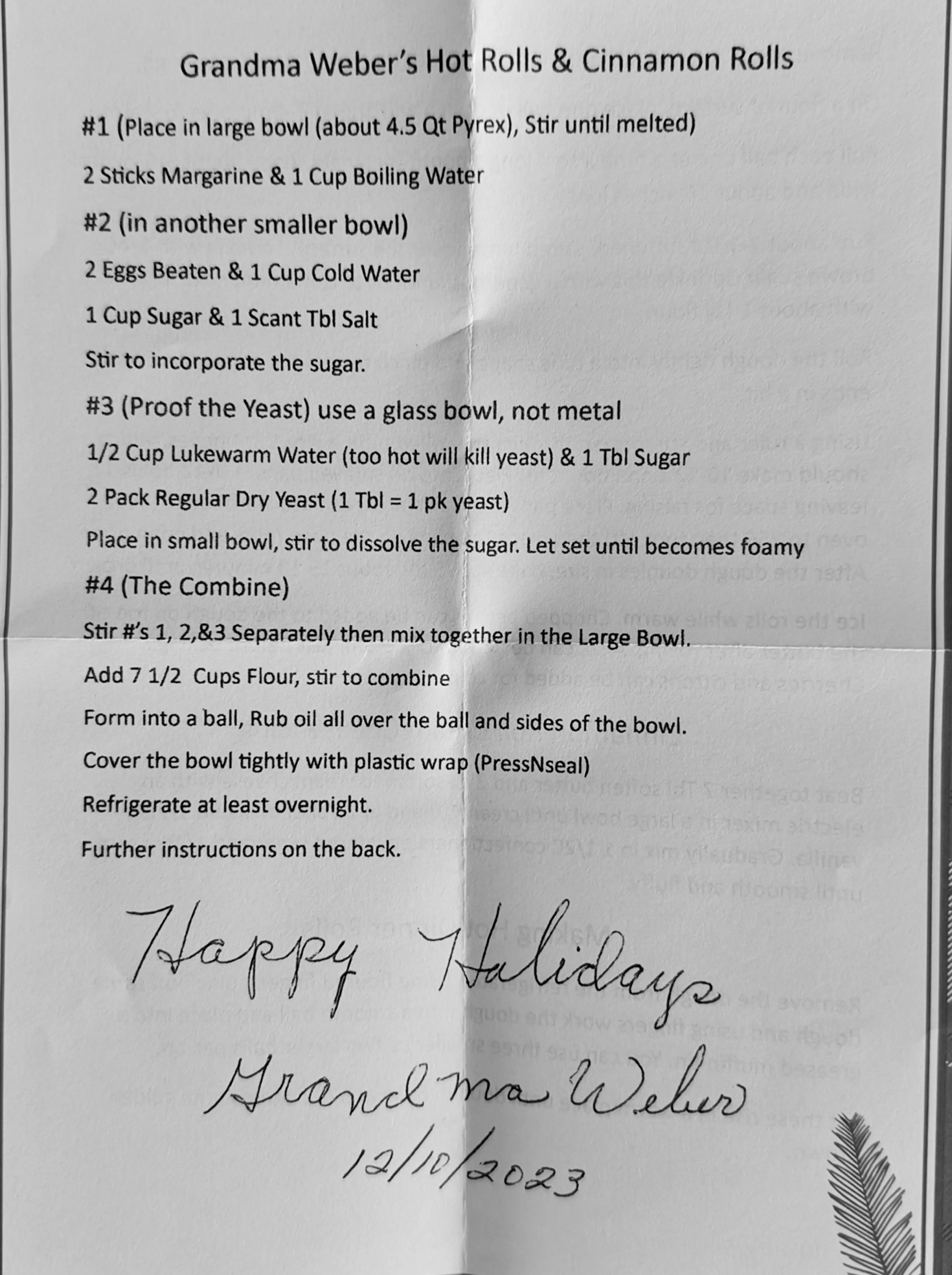 Grandma Weber’s Cinnamon Rolls and Hot Rolls