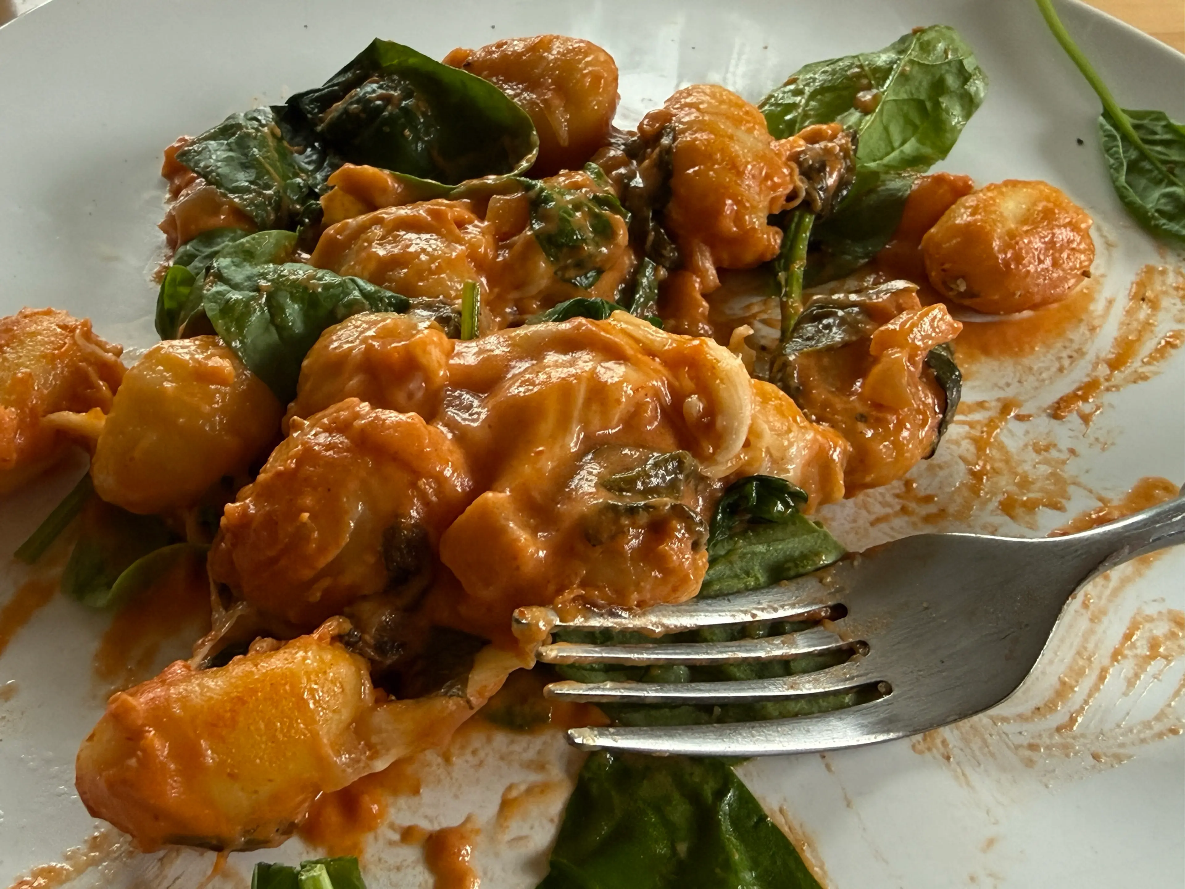 Three Cheese Baked Gnocchi with Spinach