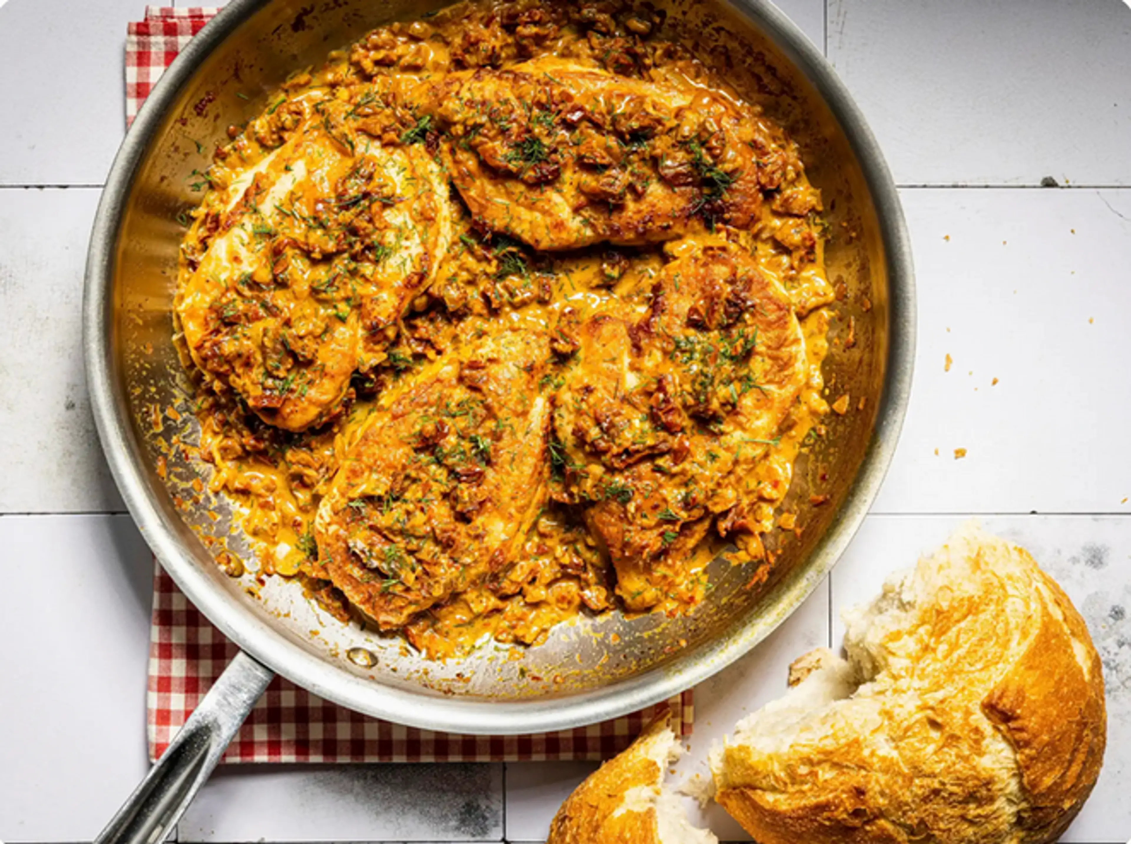 Chicken Breasts with Creamy Sun-Dried Tomato and Dill Pan Sa