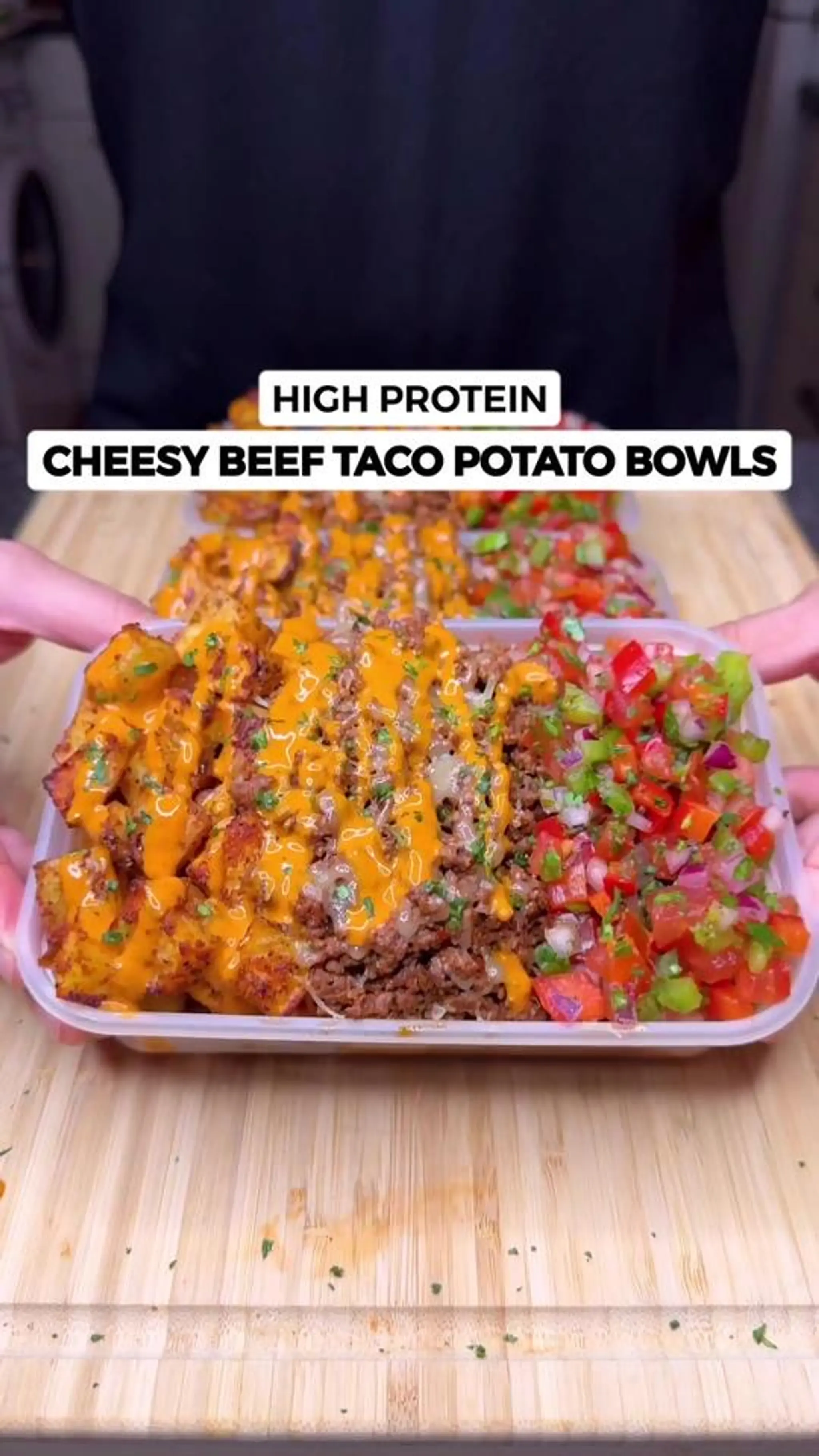 Cheesy Beef Taco Potato Bowls