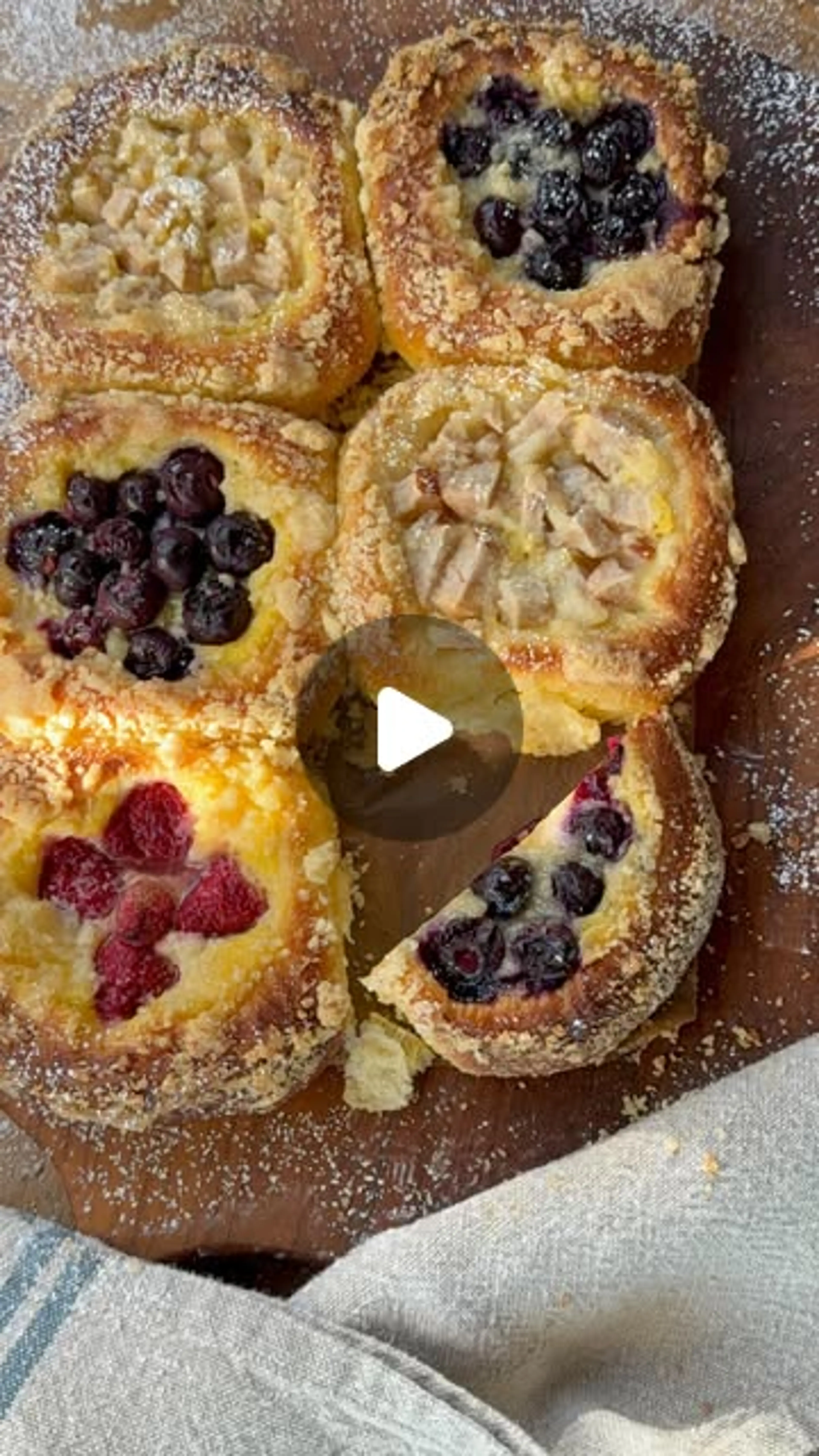 Rich Brioche Buns with Crème Pâtissière & Almond Crumble