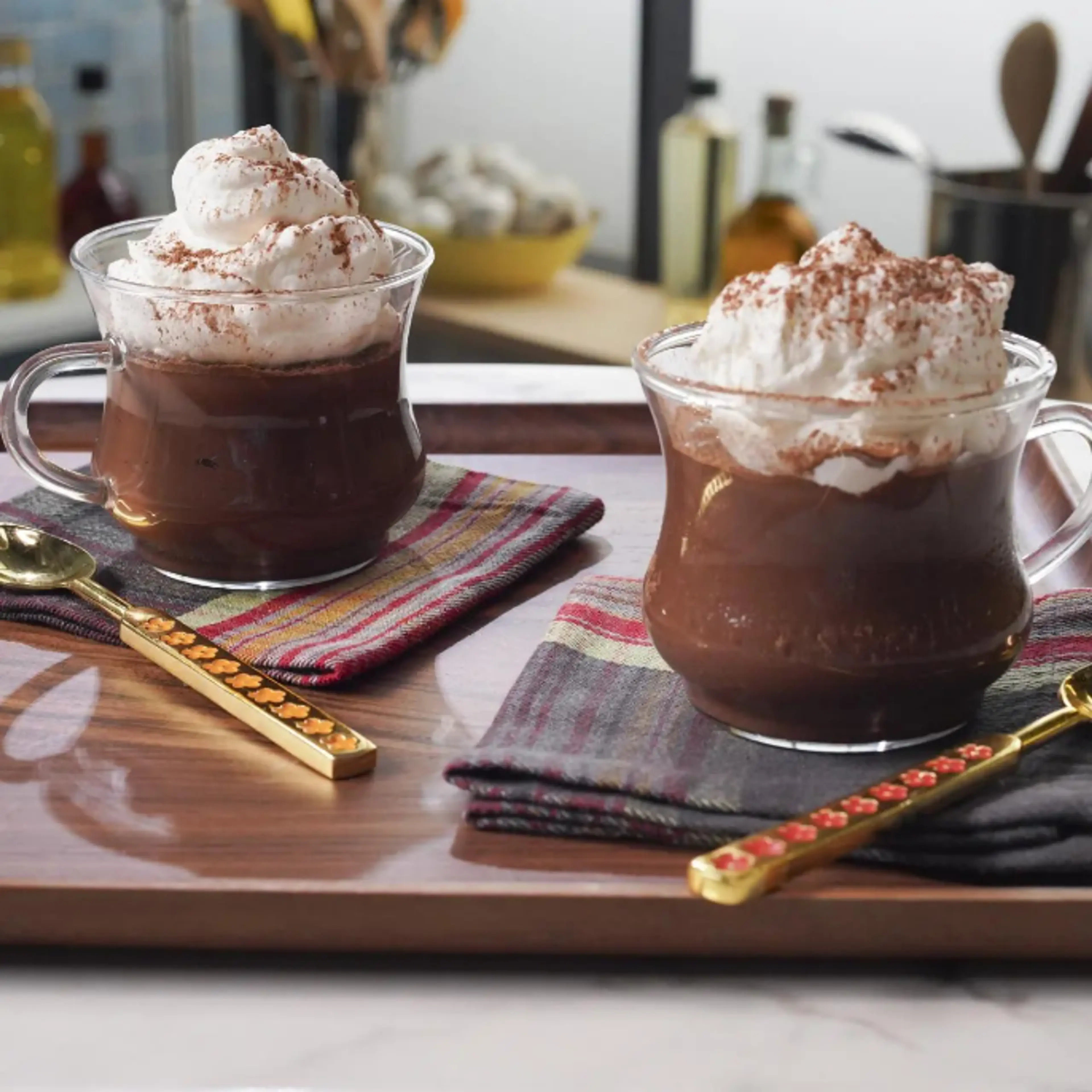 Chilled "Hot Chocolate" Pudding with Marshmallow Whipped Cre