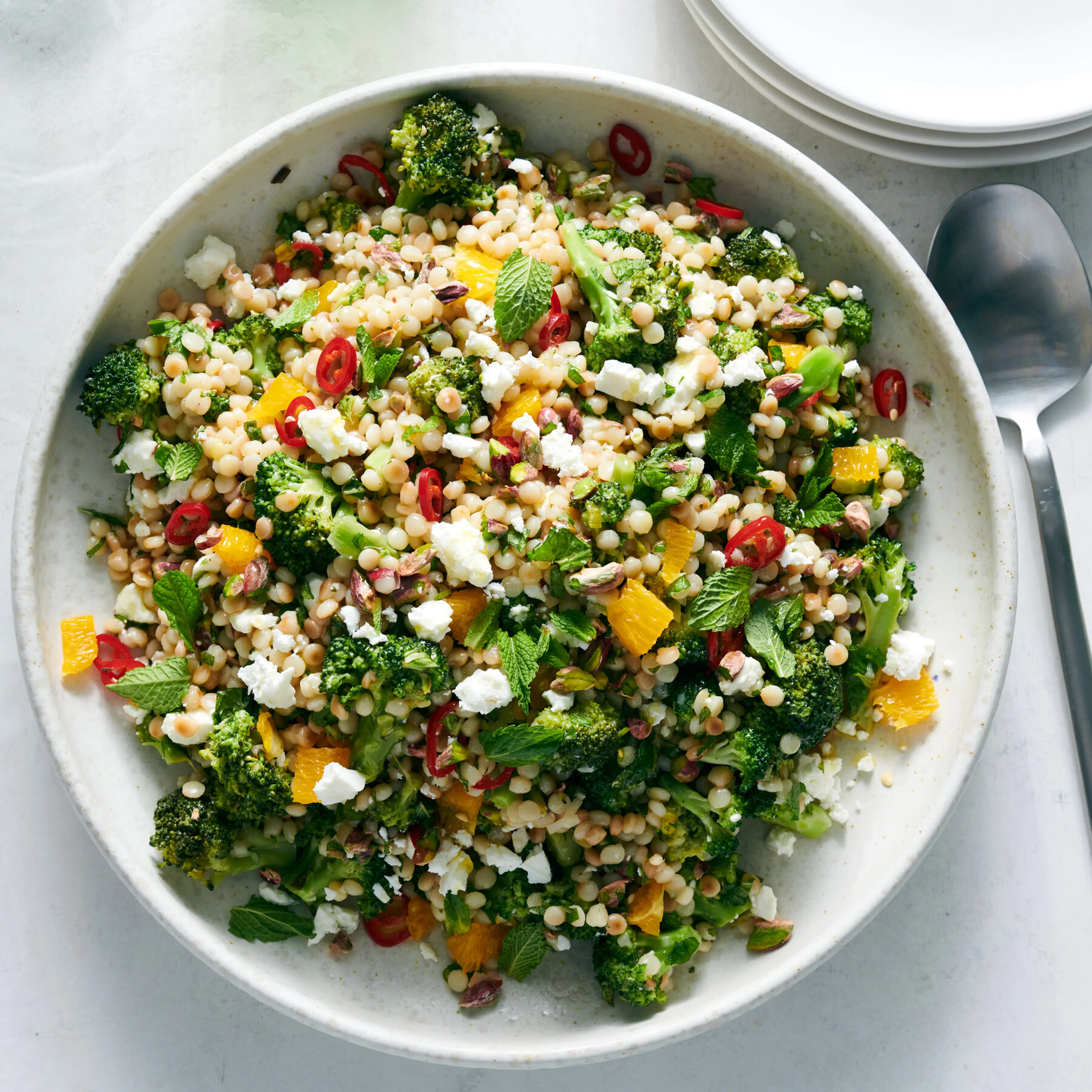 Citrusy Couscous Salad With Broccoli and Feta