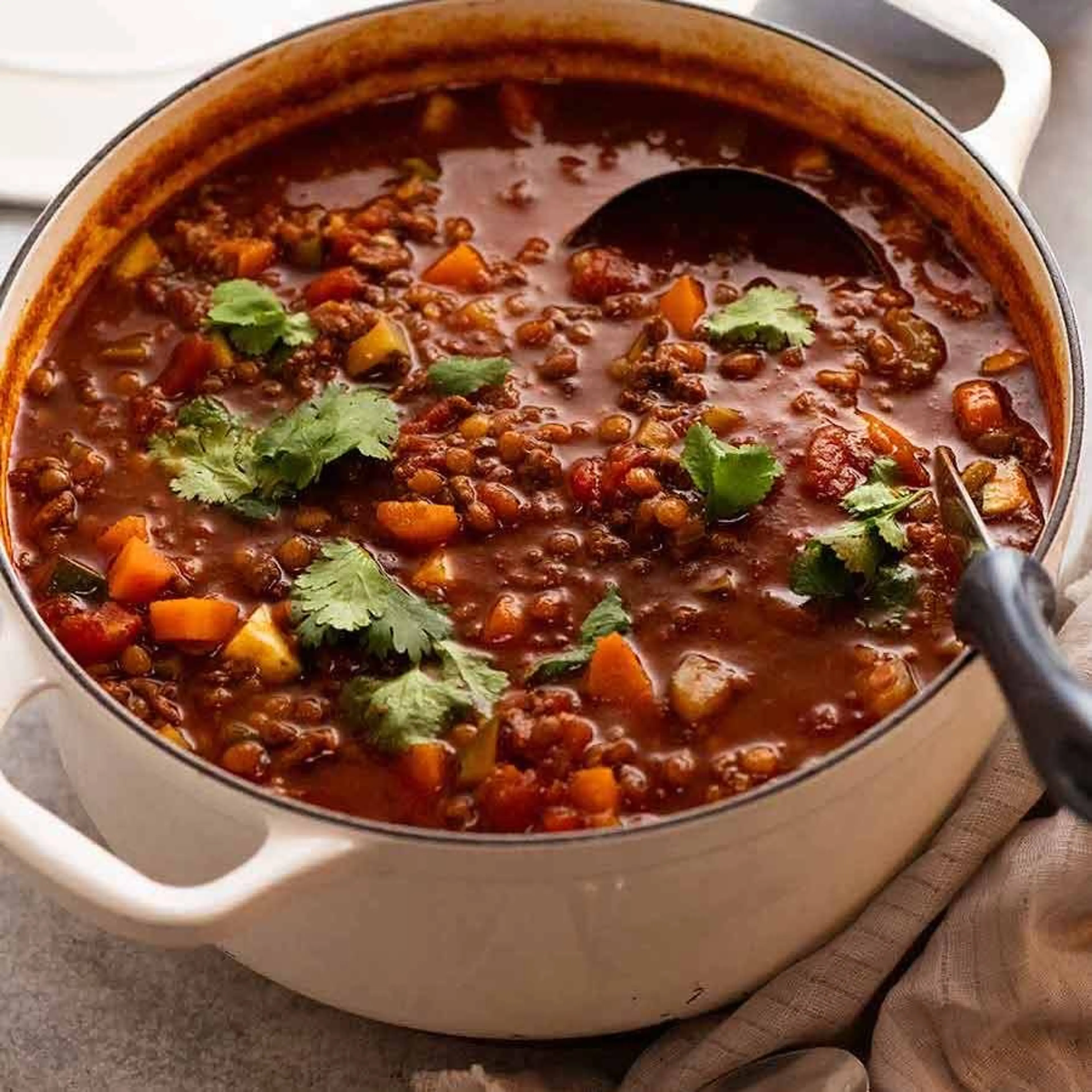 Beef & Lentil Soup with vegetables