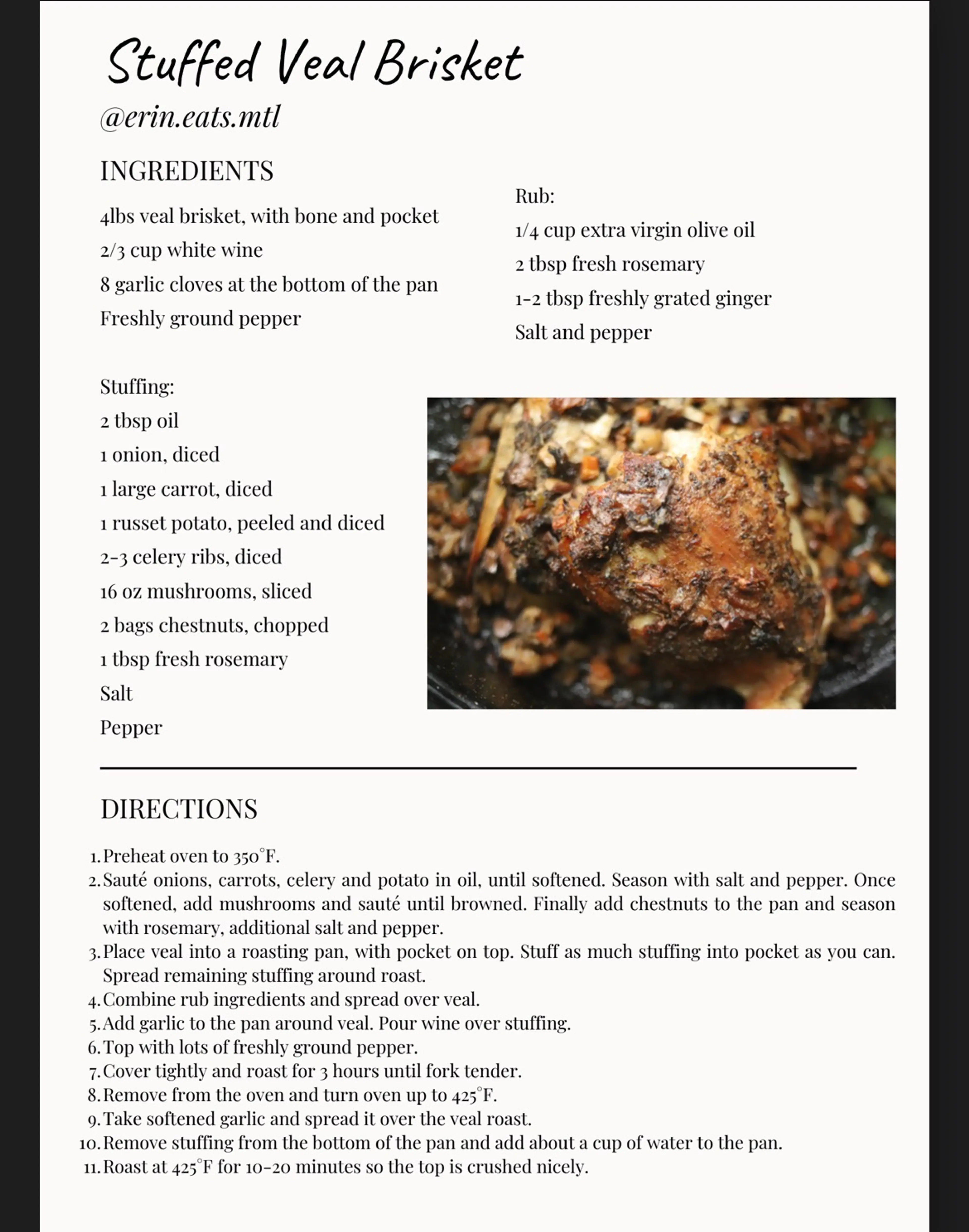 Stuffed Veal Brisket @erin.eats.mtl
