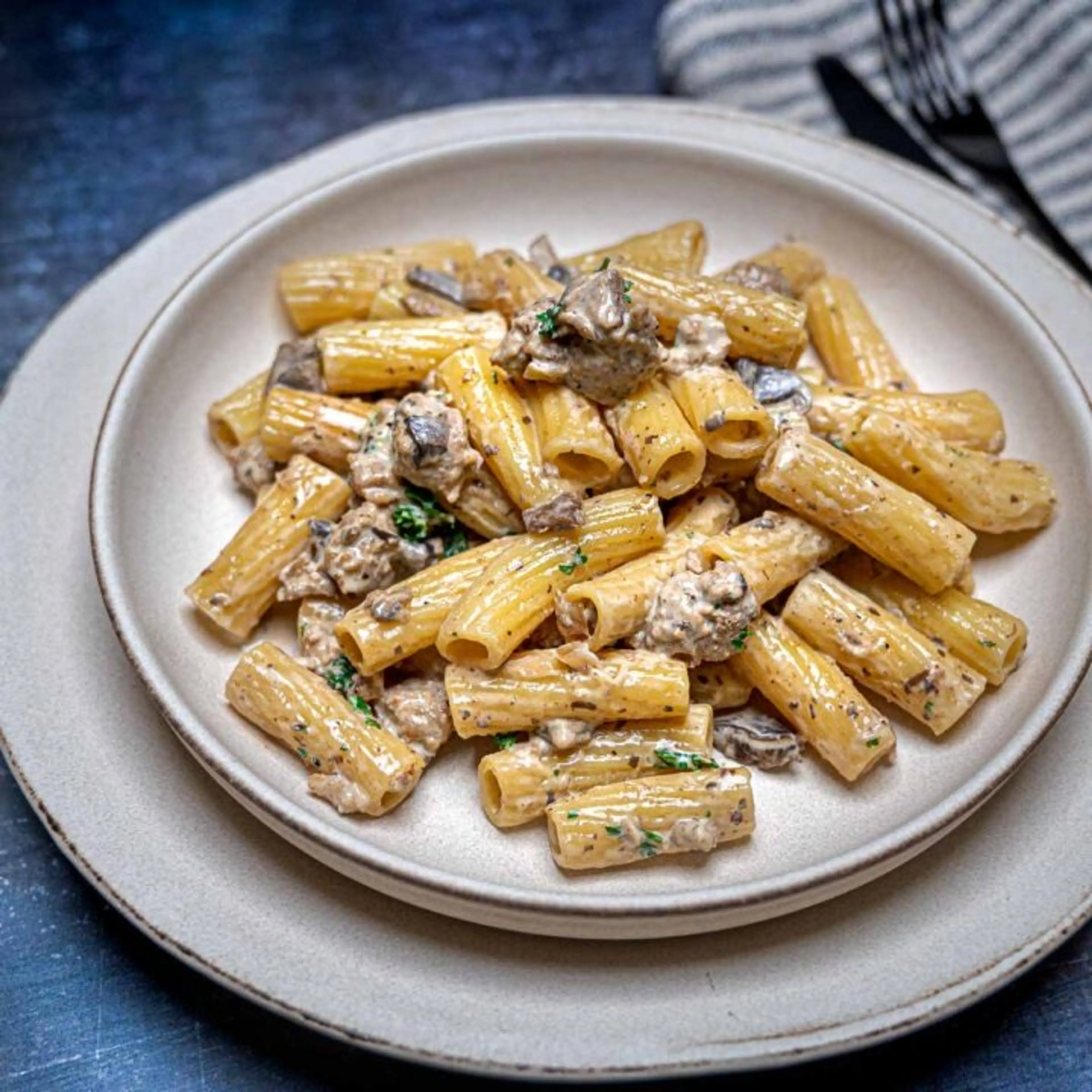 Pasta alla Boscaiola (Creamy Italian Sausage Pasta)