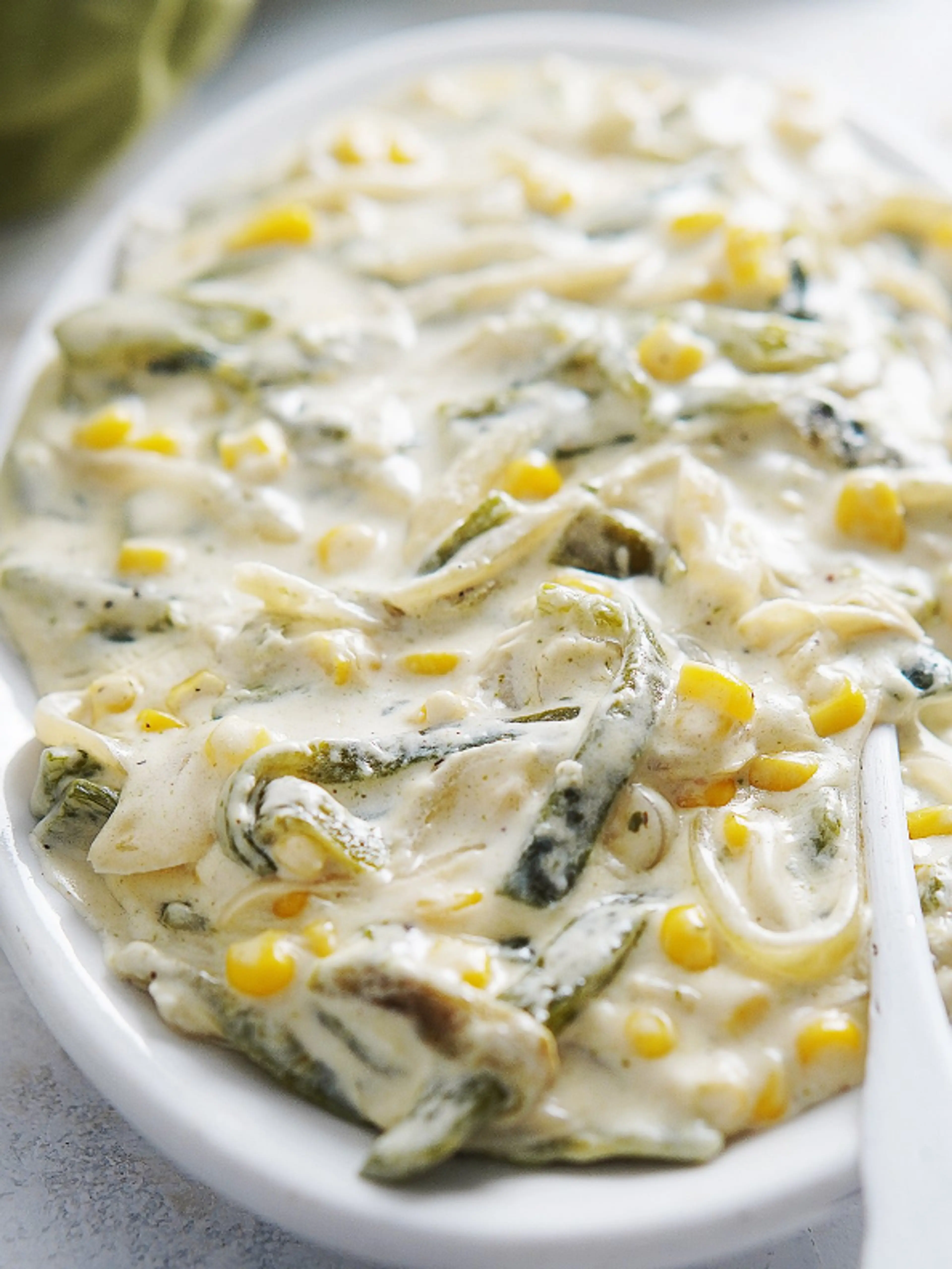 Rajas Con Crema (Roasted Poblanos in a creamy sauce)