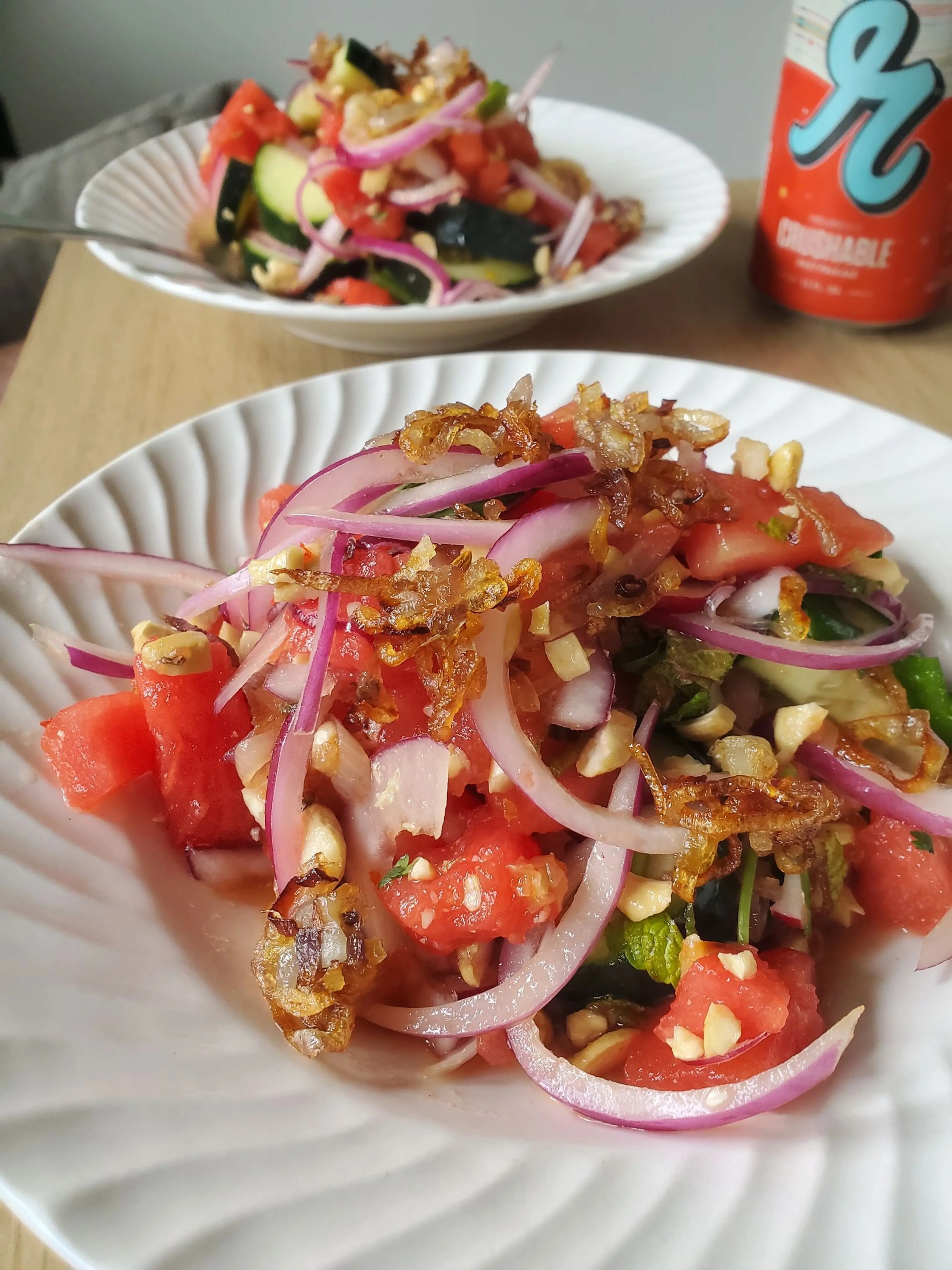 Watermelon Salad With Fried Shallots and Fish Sauce